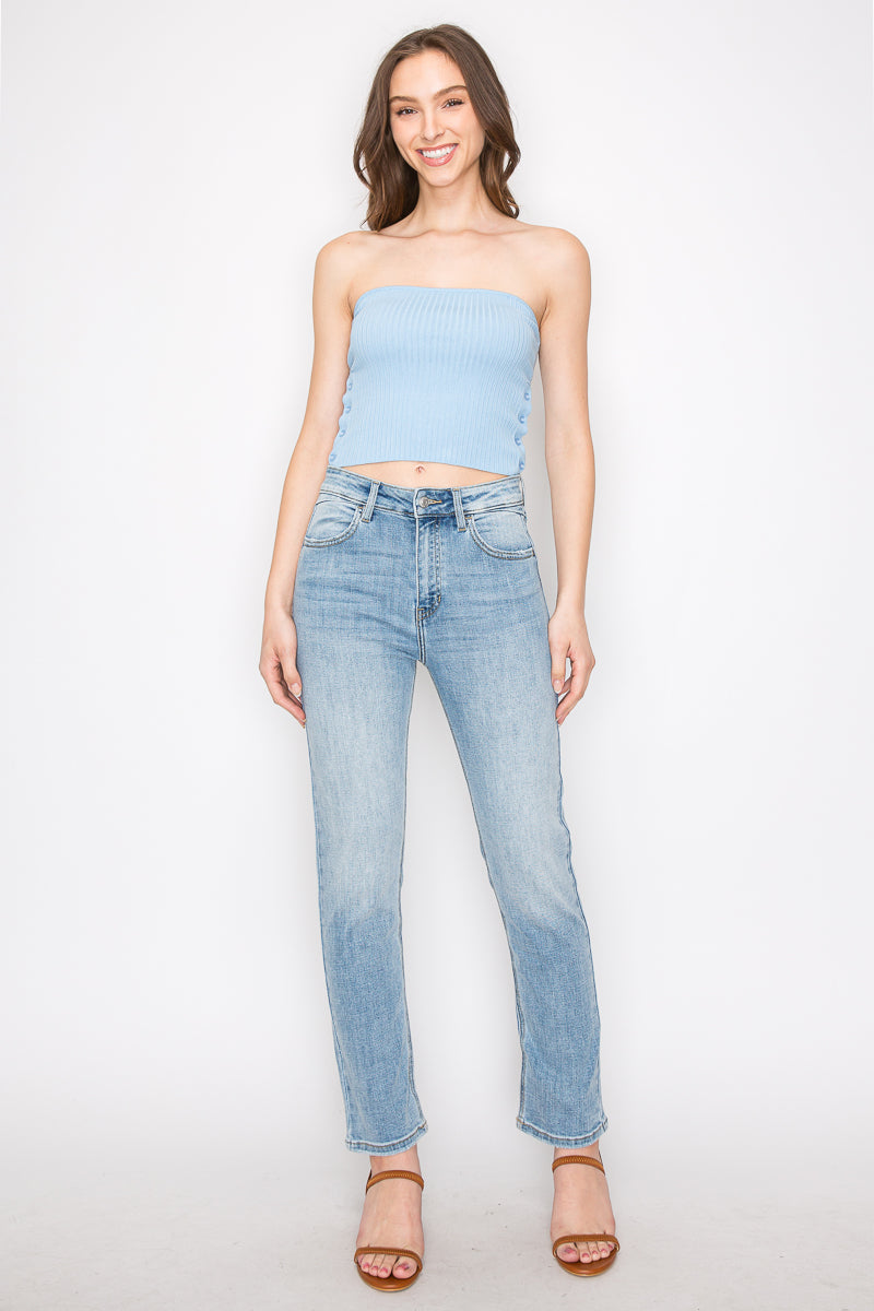 High Rise Straight Leg Jeans