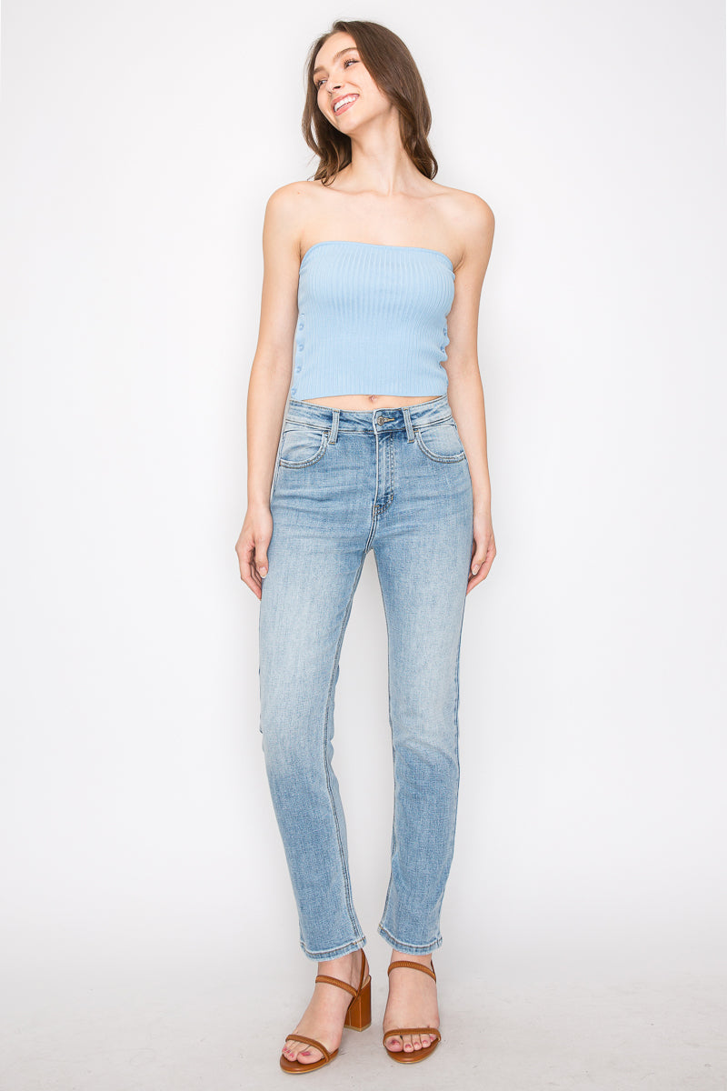 High Rise Straight Leg Jeans