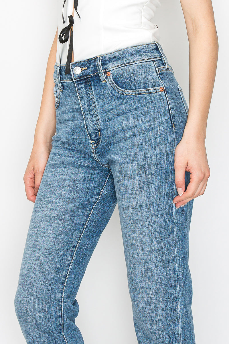 Tummy Control High Rise Slim Straight Jeans