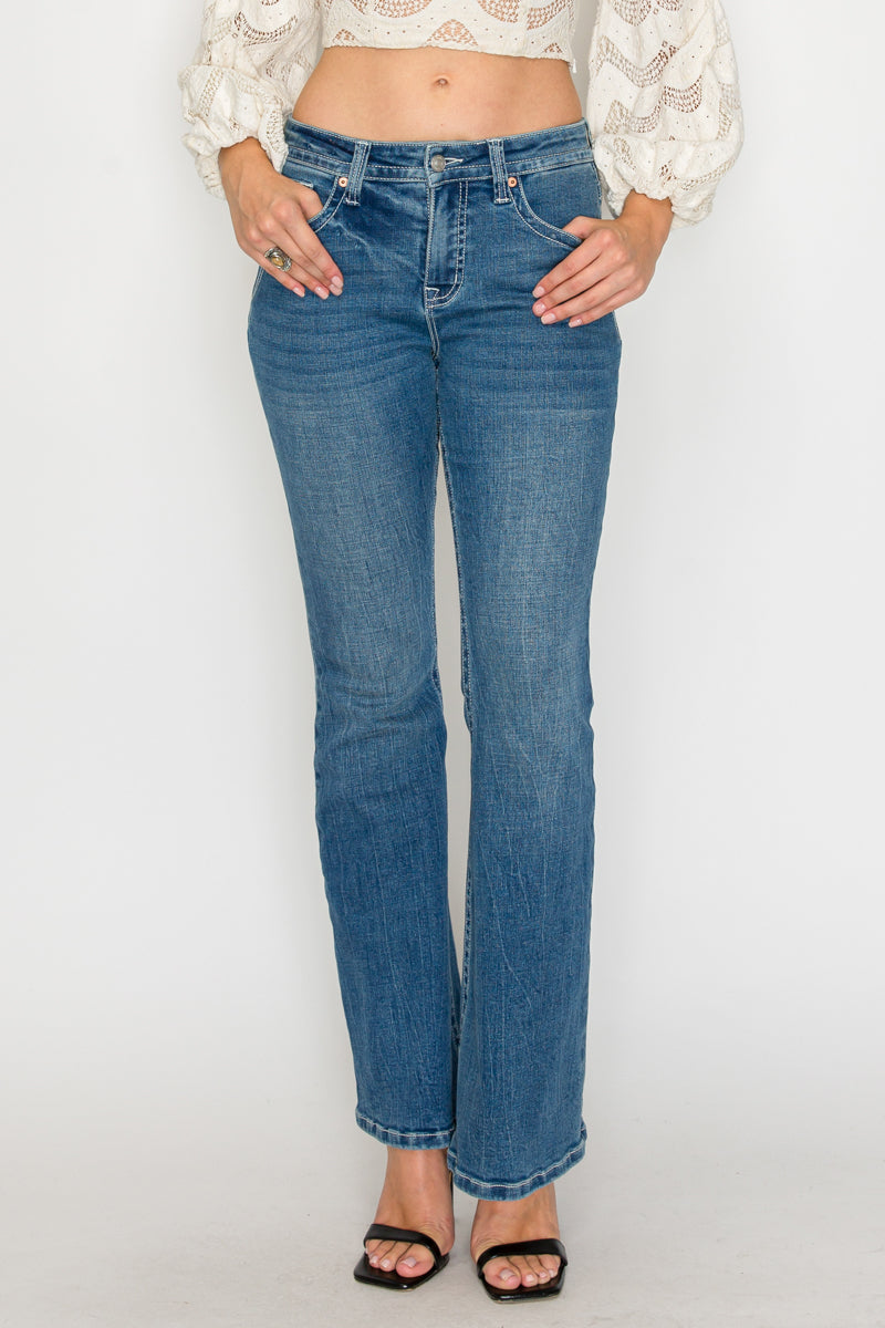 TUMMY CONTROL HIGH RISE SLIM FLARE JEANS  *Signature*