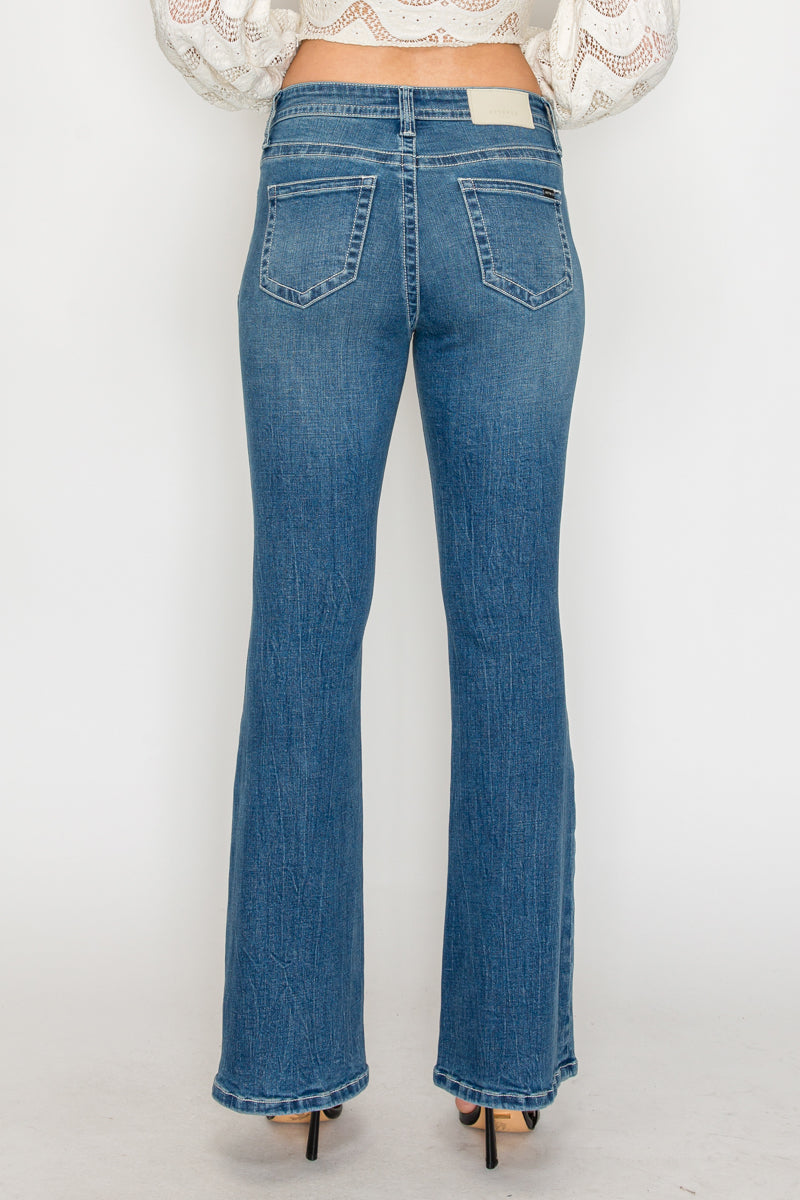 TUMMY CONTROL HIGH RISE SLIM FLARE JEANS  *Signature*