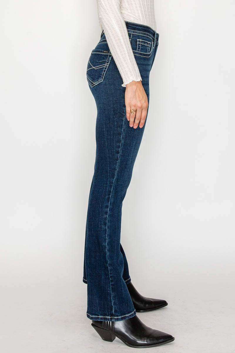 TUMMY CONTROL HIGH RISE SLIM FLARE JEANS  *Signature*