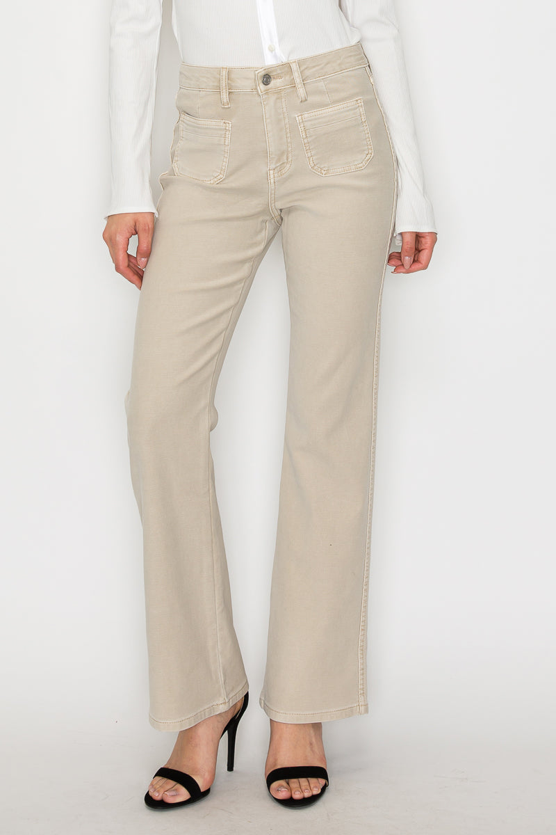 HIGH RISE GARMENT DYED BOOTCUT