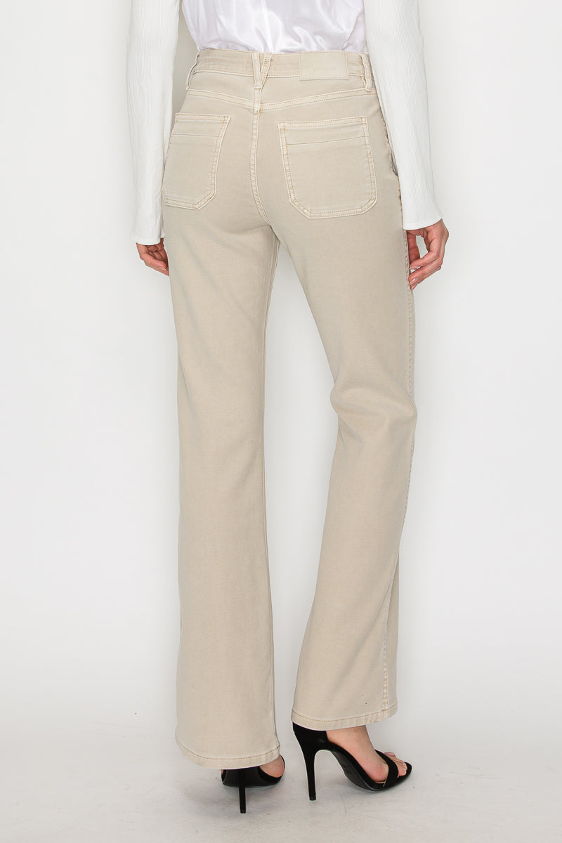 HIGH RISE GARMENT DYED BOOTCUT