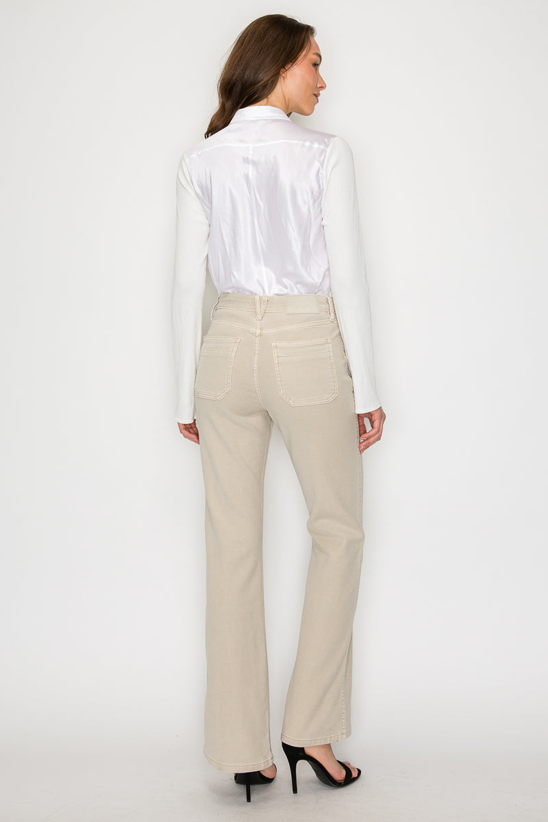 HIGH RISE GARMENT DYED BOOTCUT