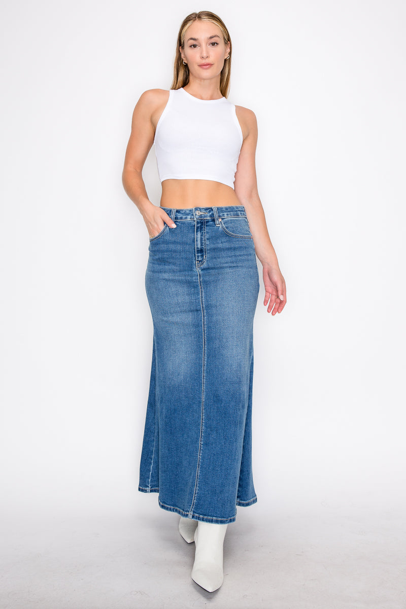Astrid Denim Mermaid Maxi Skirt