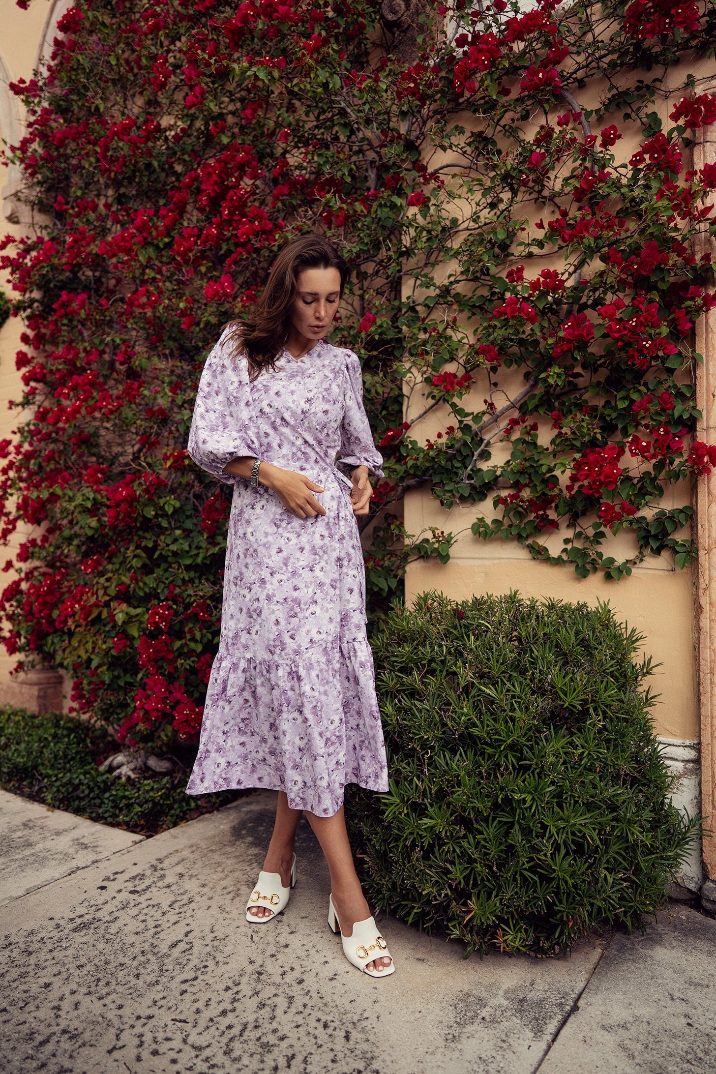 FLORAL WRAP DRESS