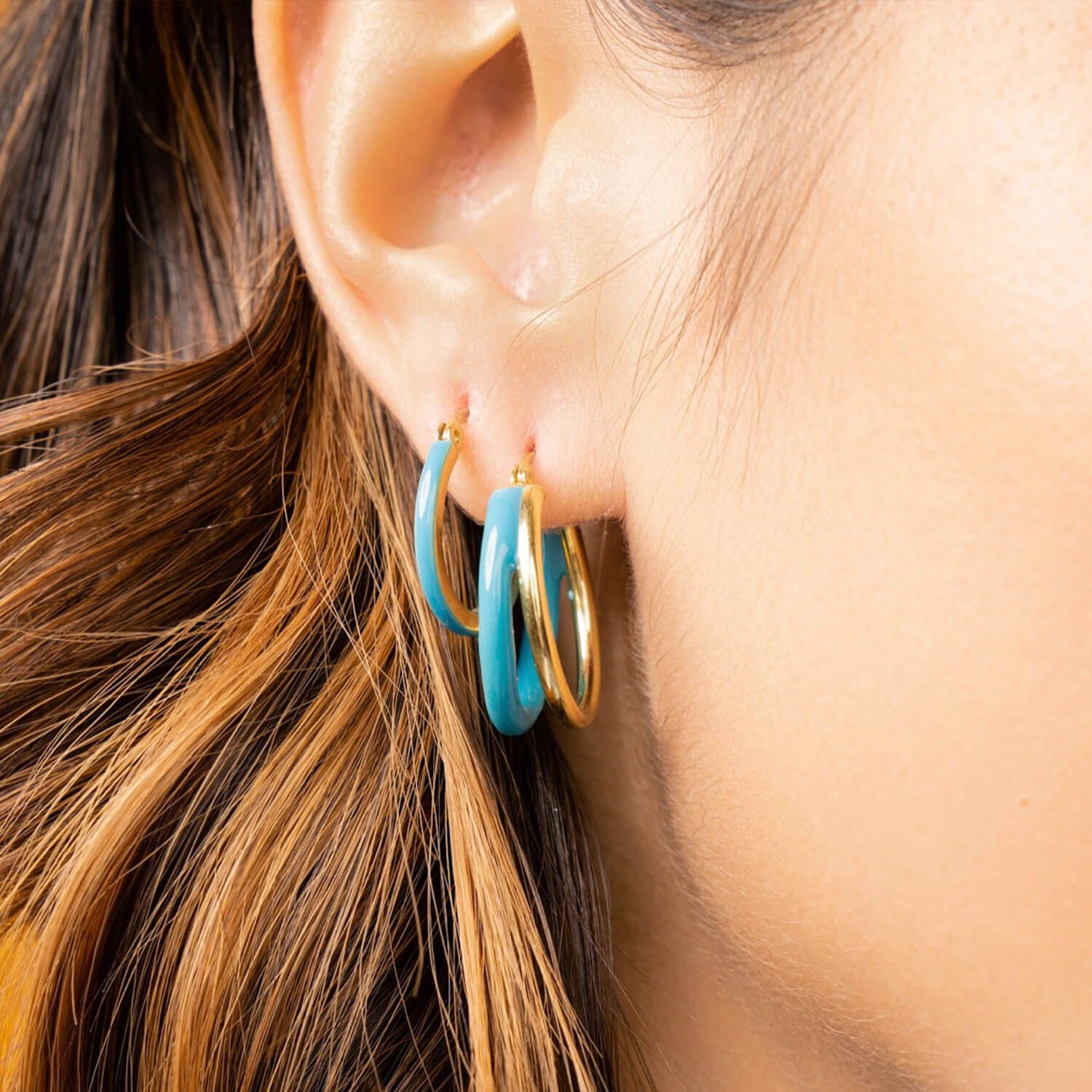 HOW TO STYLE: Enamel Double Hoop Earrings