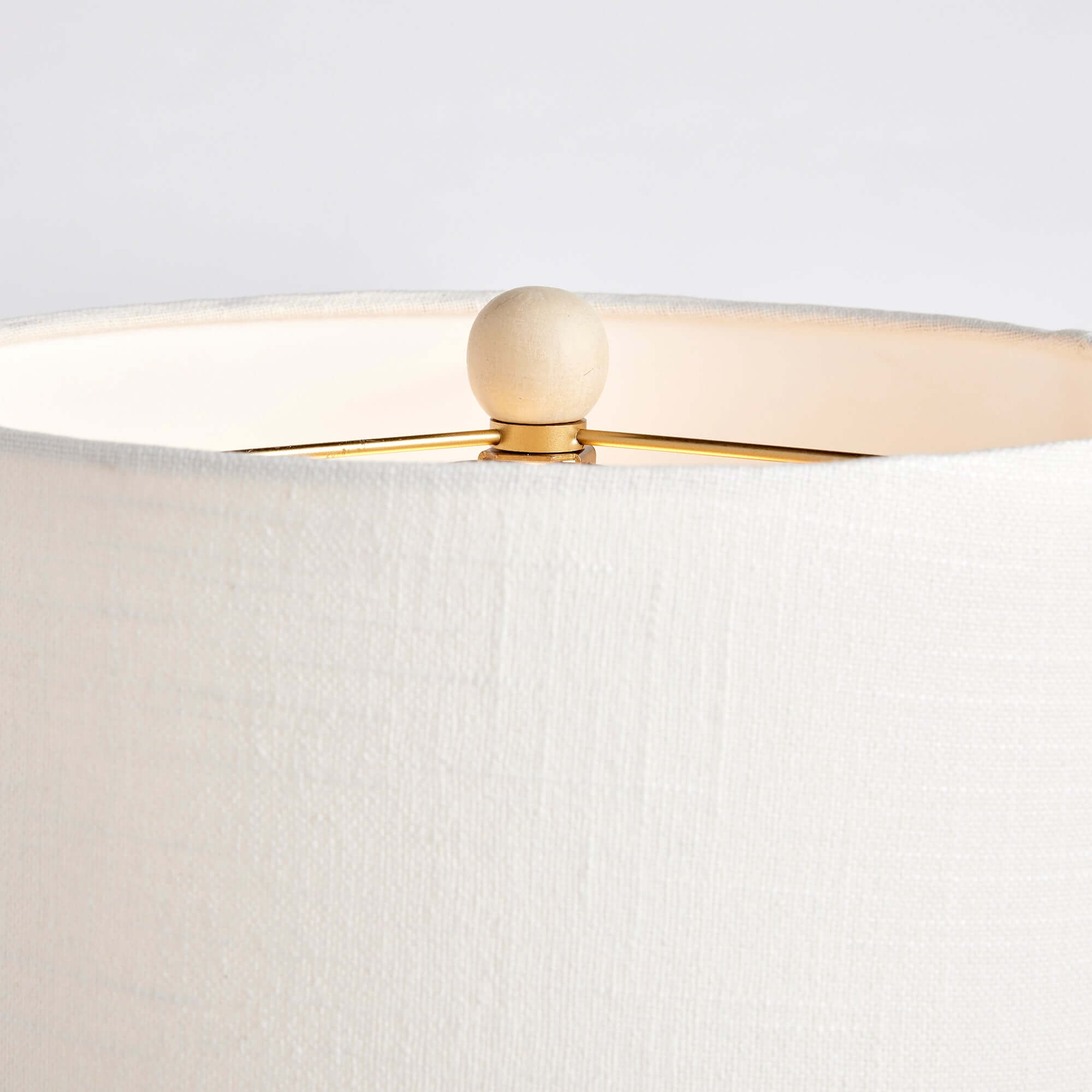Teardrop Rattan Table Lamp with White Linen Shade