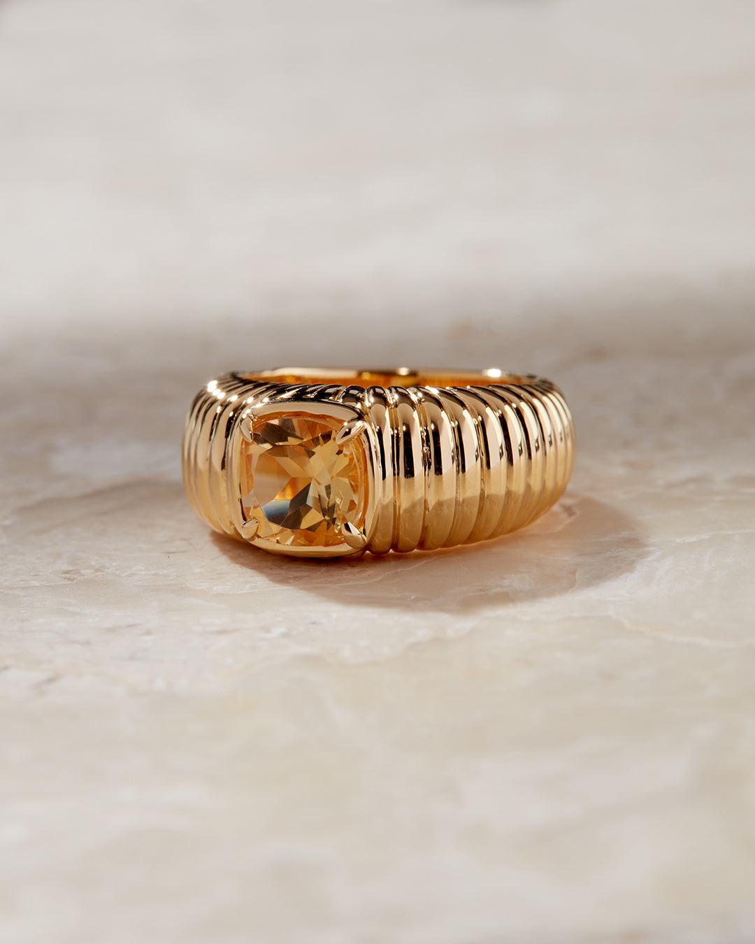 The Elizabeth Cushion Ring- Citrine