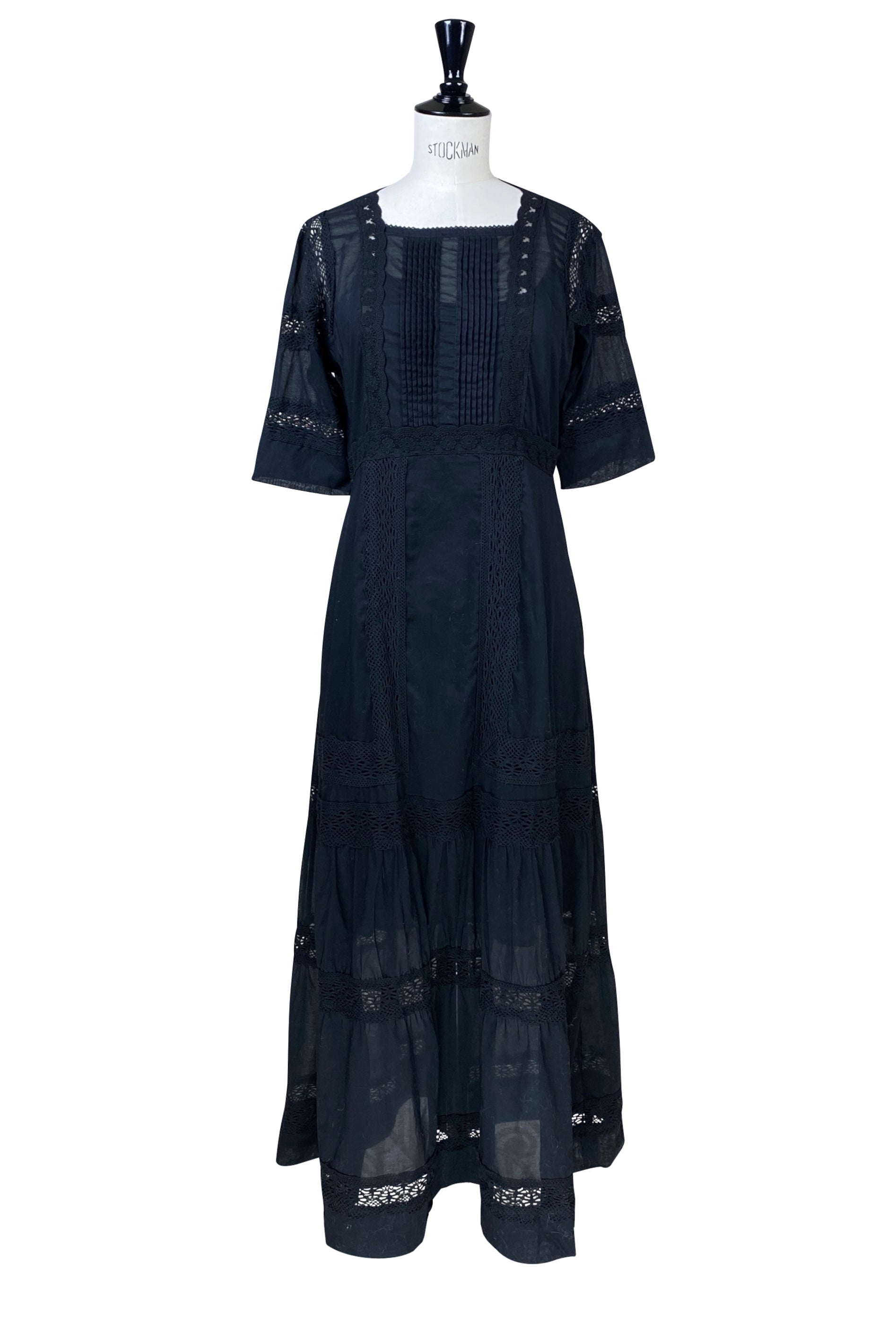The Dorothea Edwardian Dress - Jet Black