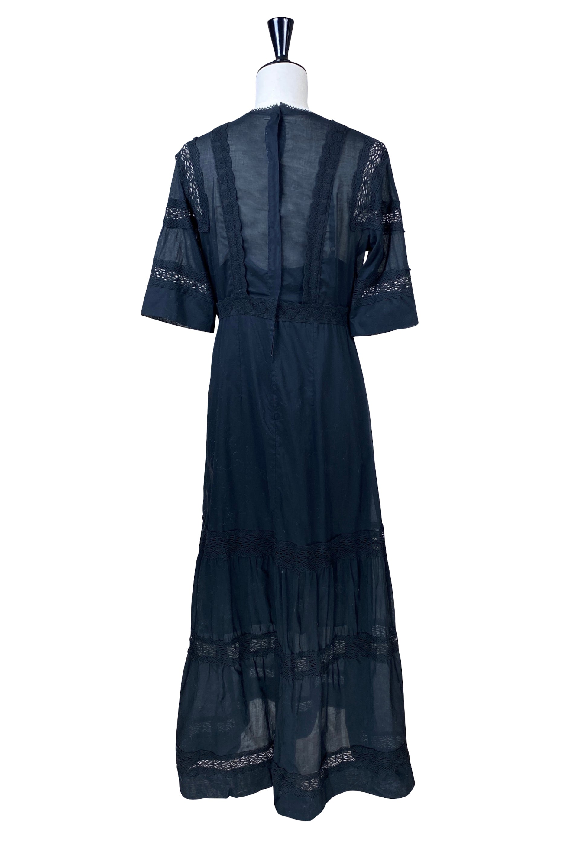 The Dorothea Edwardian Dress - Jet Black
