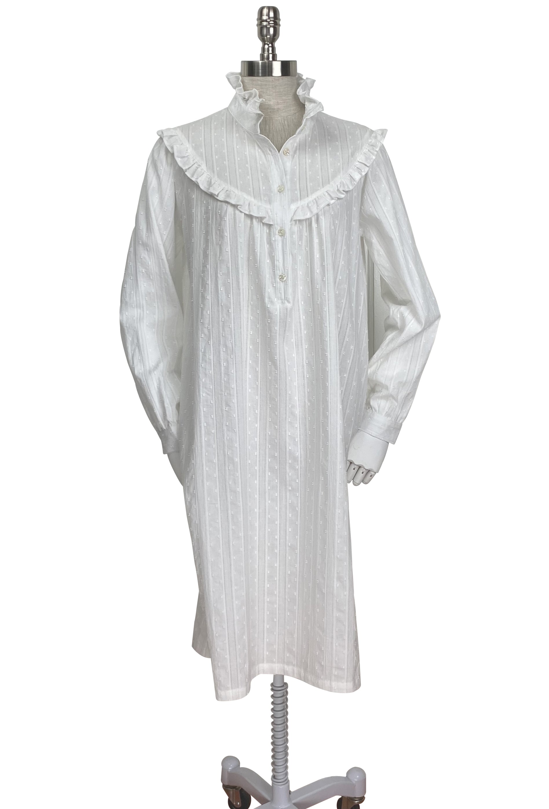 The Laura Shirt Dress - White Dotted Swiss