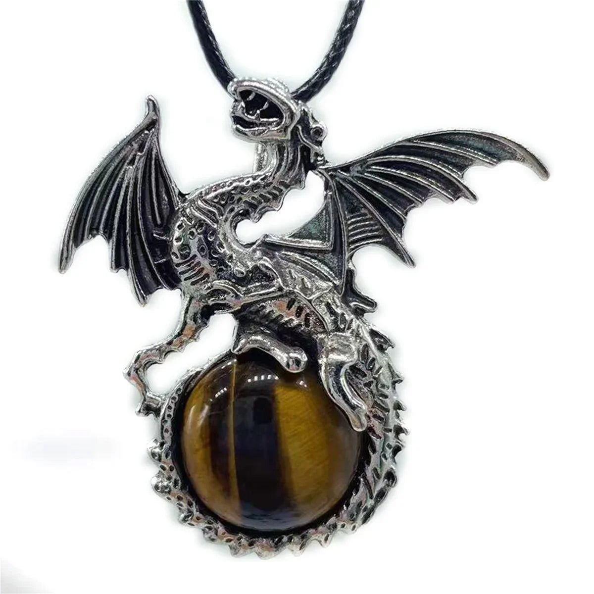 Crystal Circle Dragon Necklaces