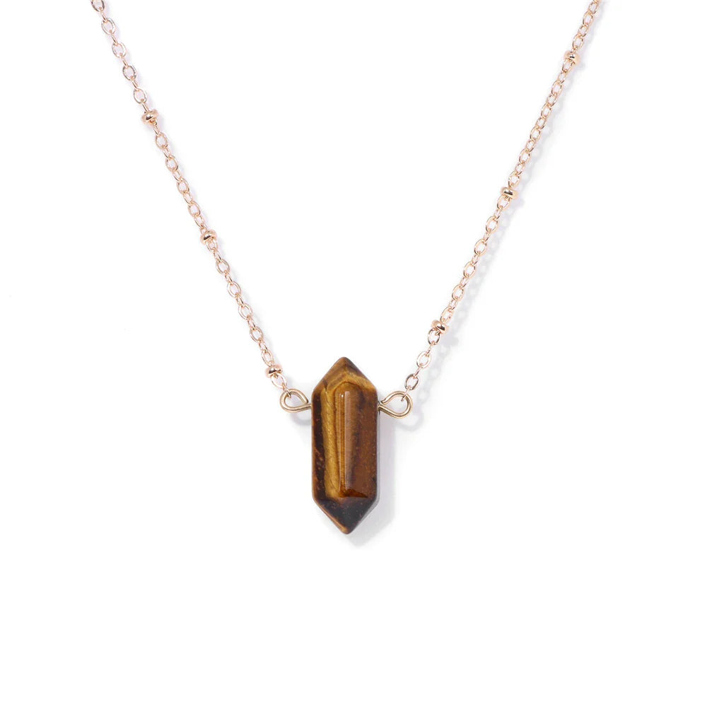 Crystal Hexagon Gold Necklaces