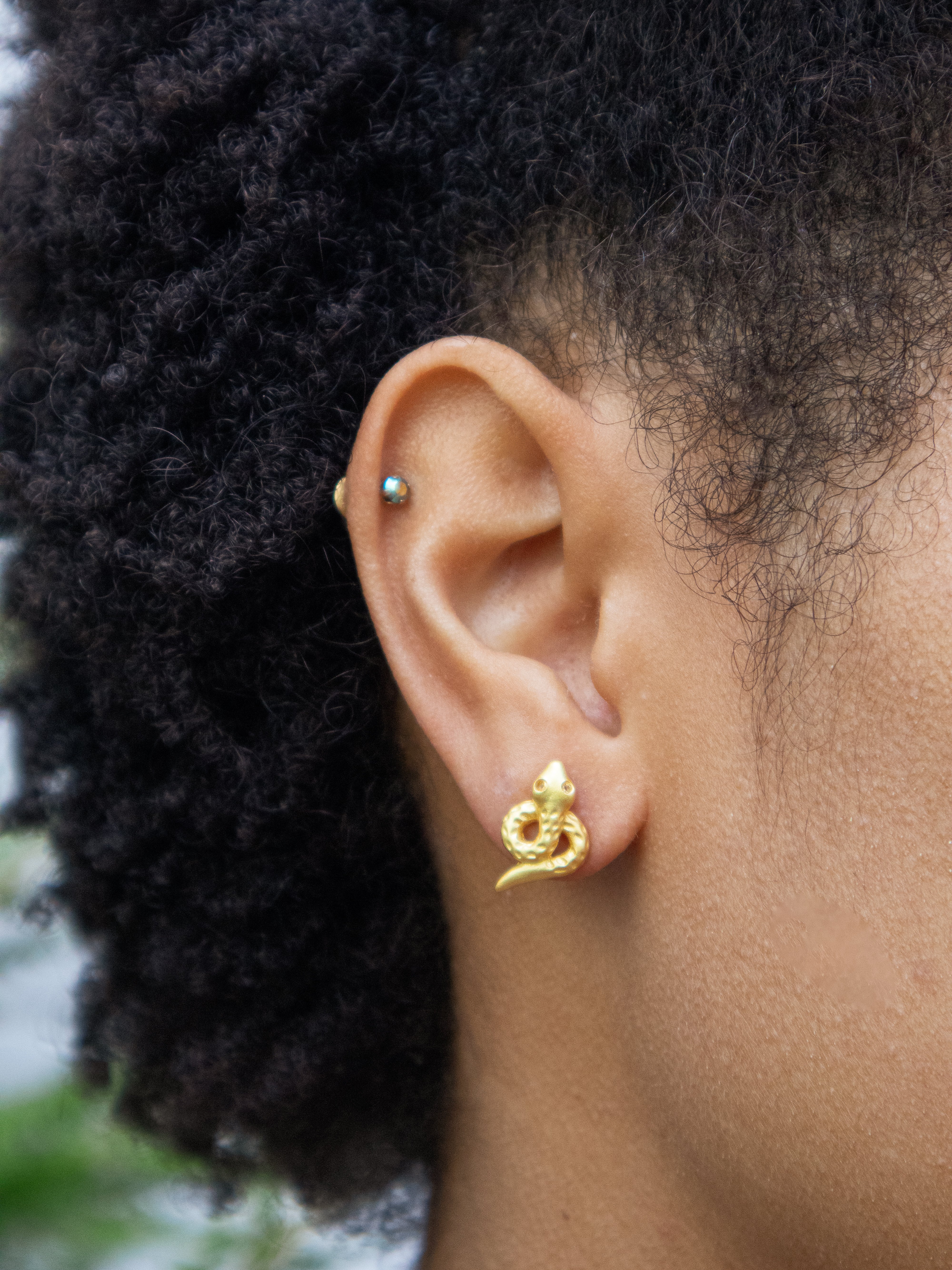Tiny Snake Stud Earrings