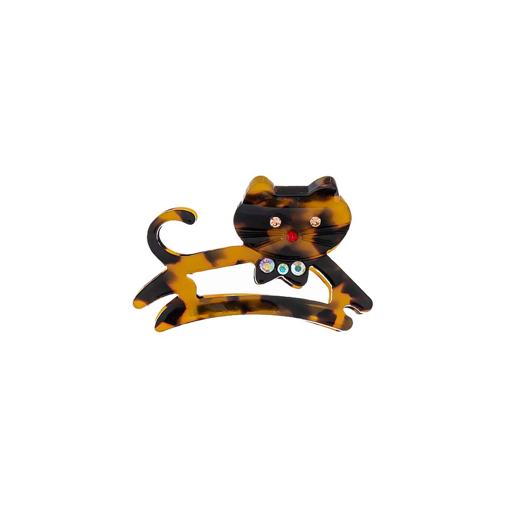 Dark Tortoise Jumping Cutout Cat Hair Claw Clip - Adina's Jewels