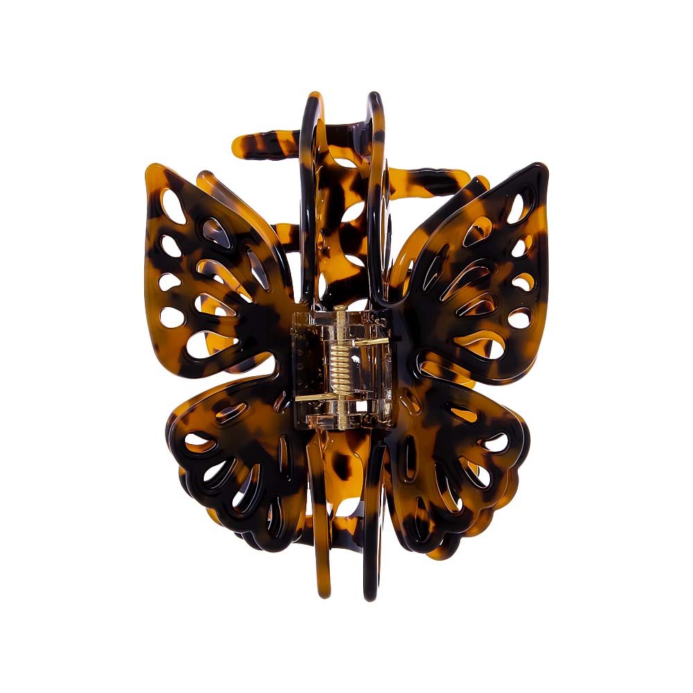 Dark Tortoise Pretty In Pink Butterfly Claw Clip - Adina's Jewels