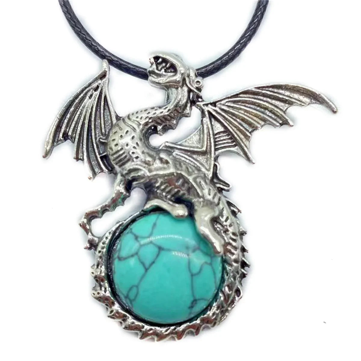 Crystal Circle Dragon Necklaces