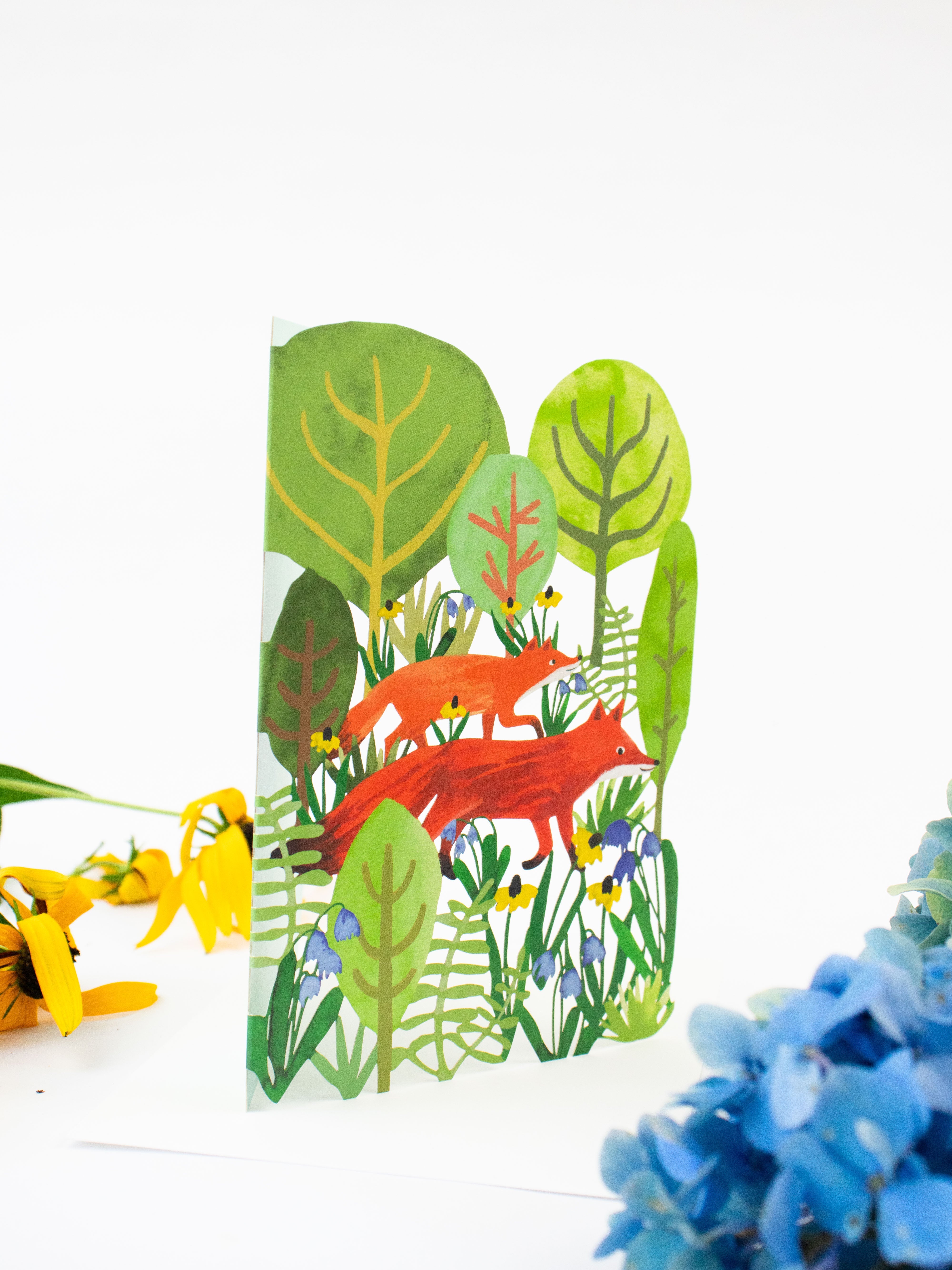 Two Foxes Blank Lasercut Card