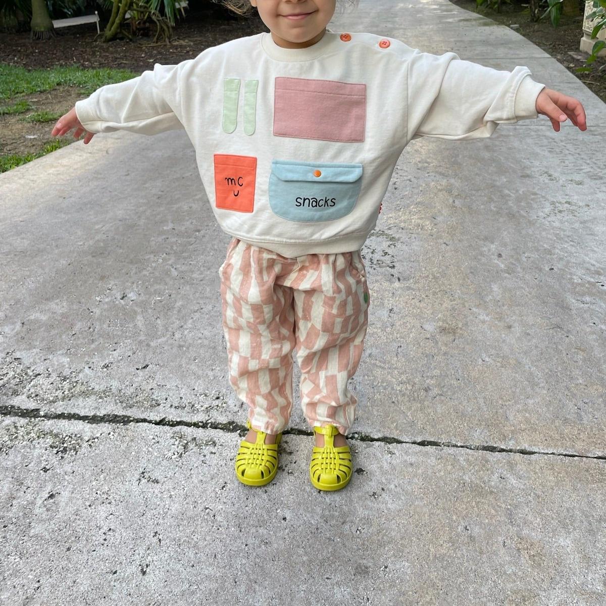 Recycled Cotton Pockets Kid Sweatshirt - Natural