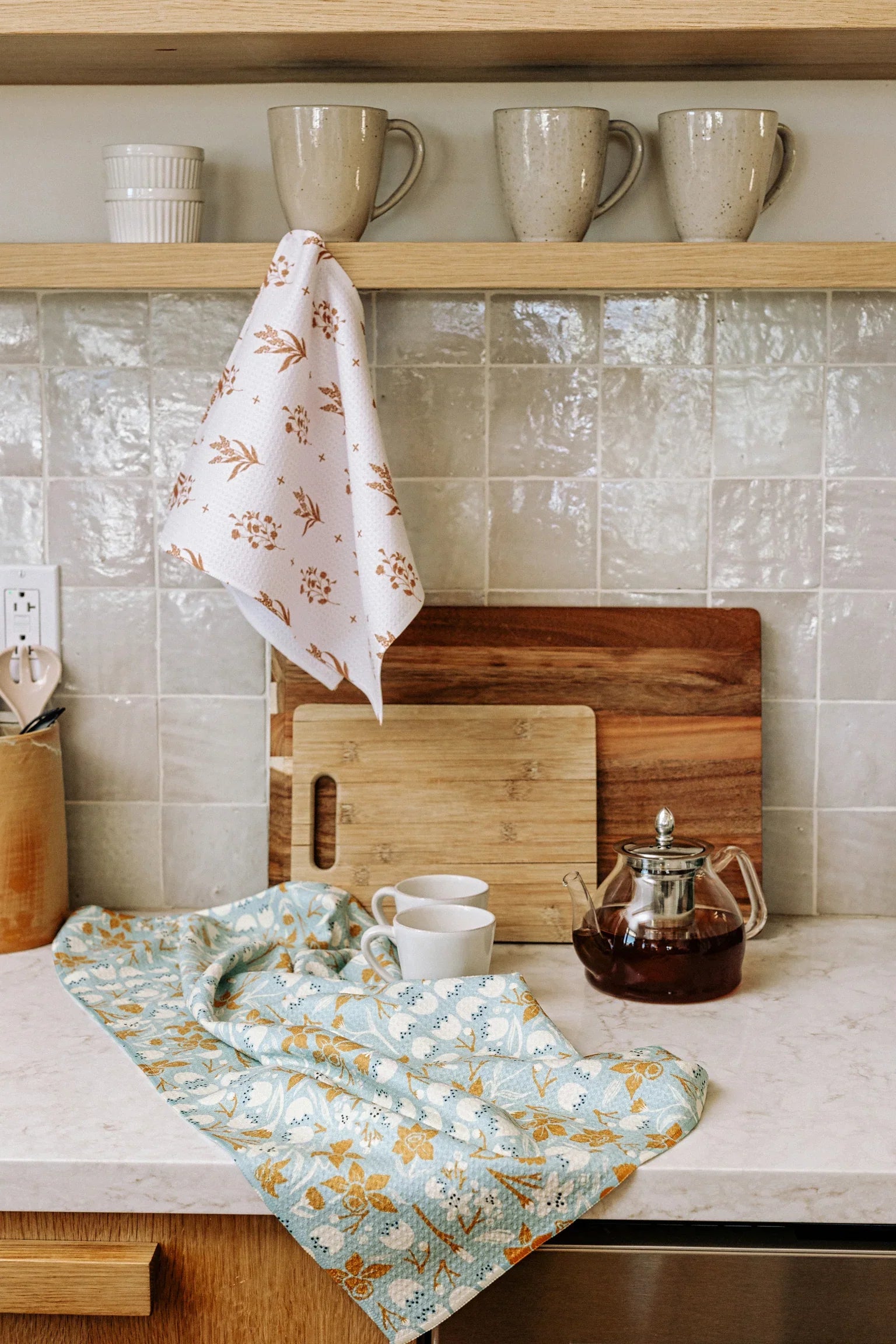 Burnt Ember Geometry Tea Towel