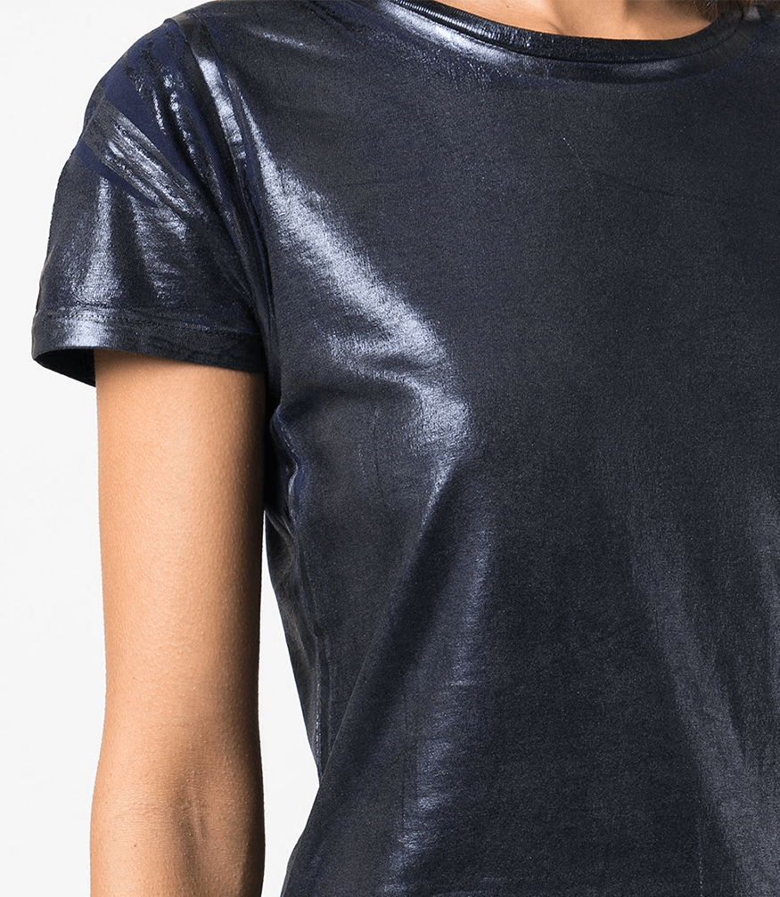 Metallic Coated Cotton T-Shirt