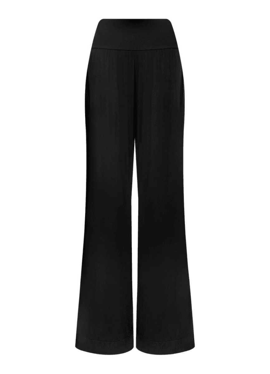 LavaNera Palazzo Black Jersey Viscose Pants