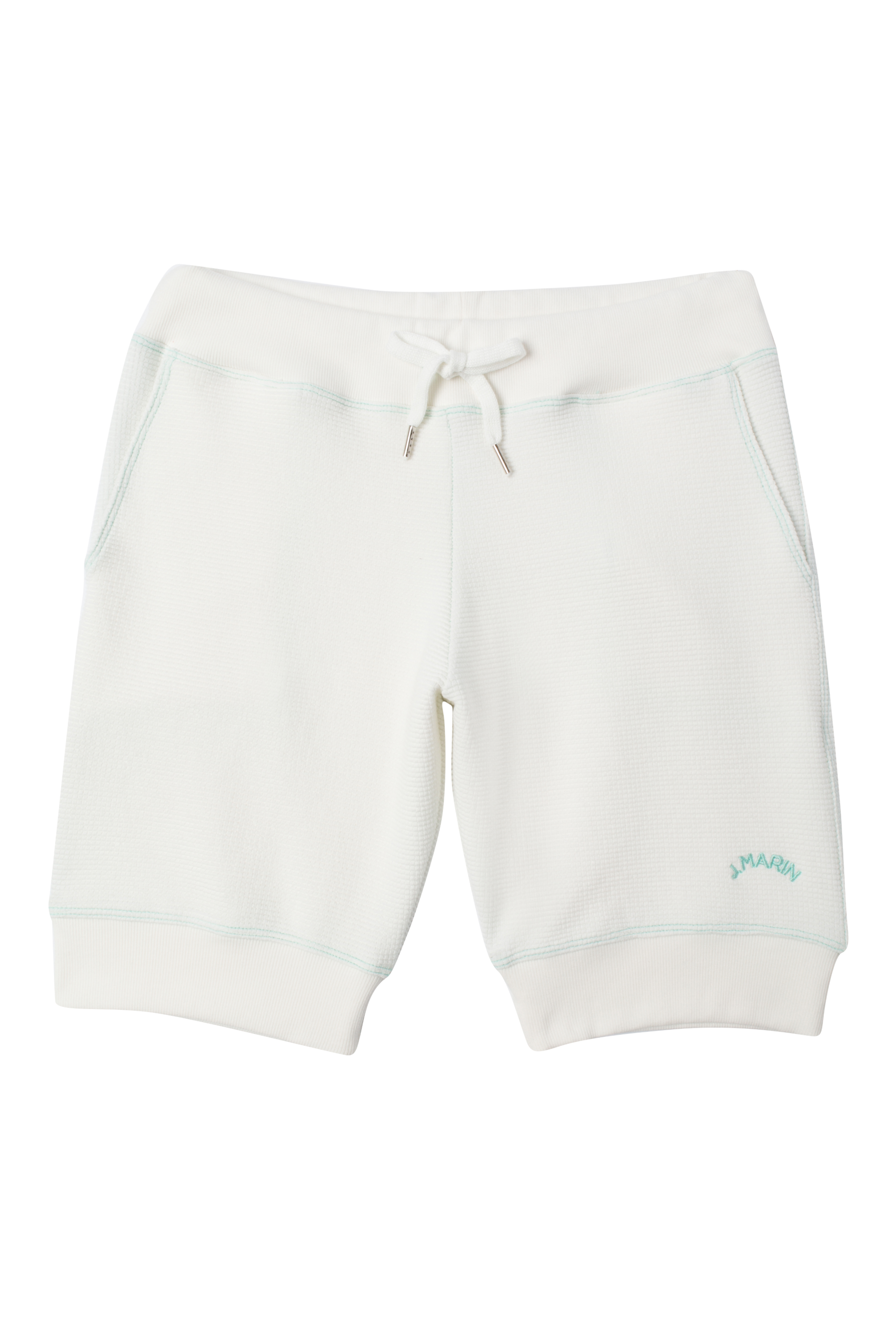The Knicker Short - Natural/Marine Green Stitch