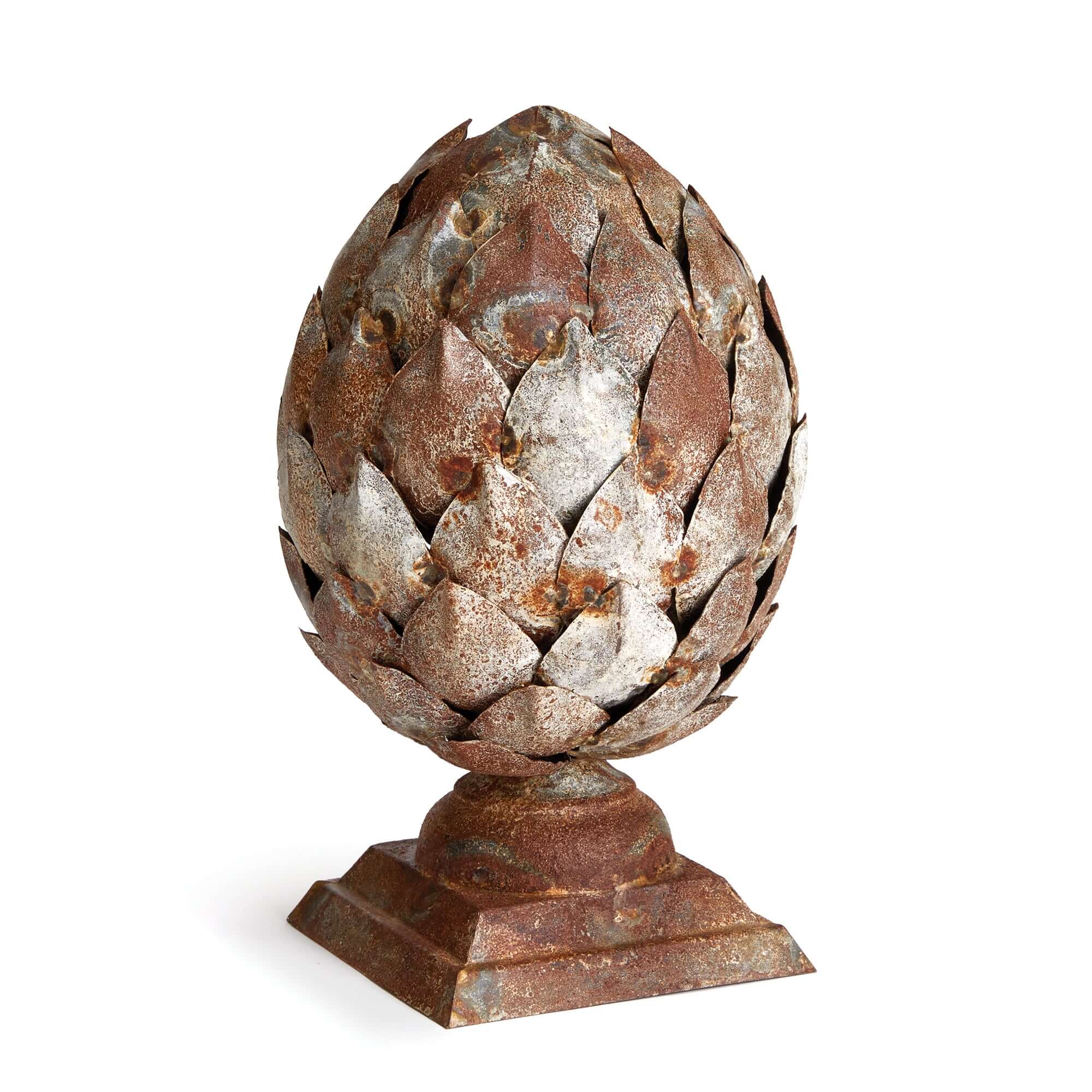 Vintage Galvanized Metal Artichoke Finial