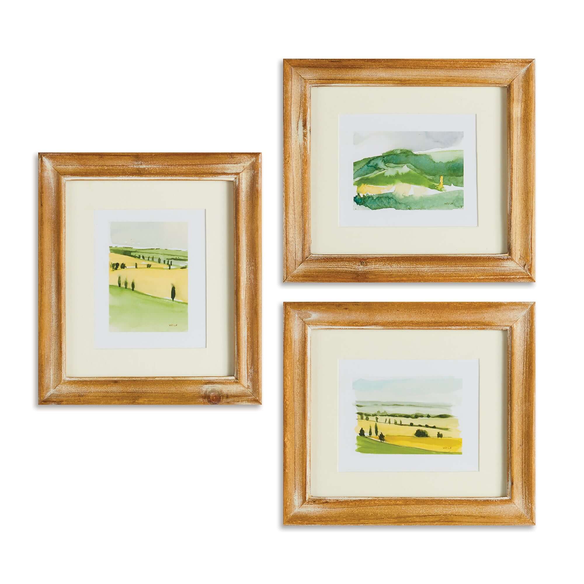 Vintage Italian Countryside Watercolor Wall Art (Set of 3)