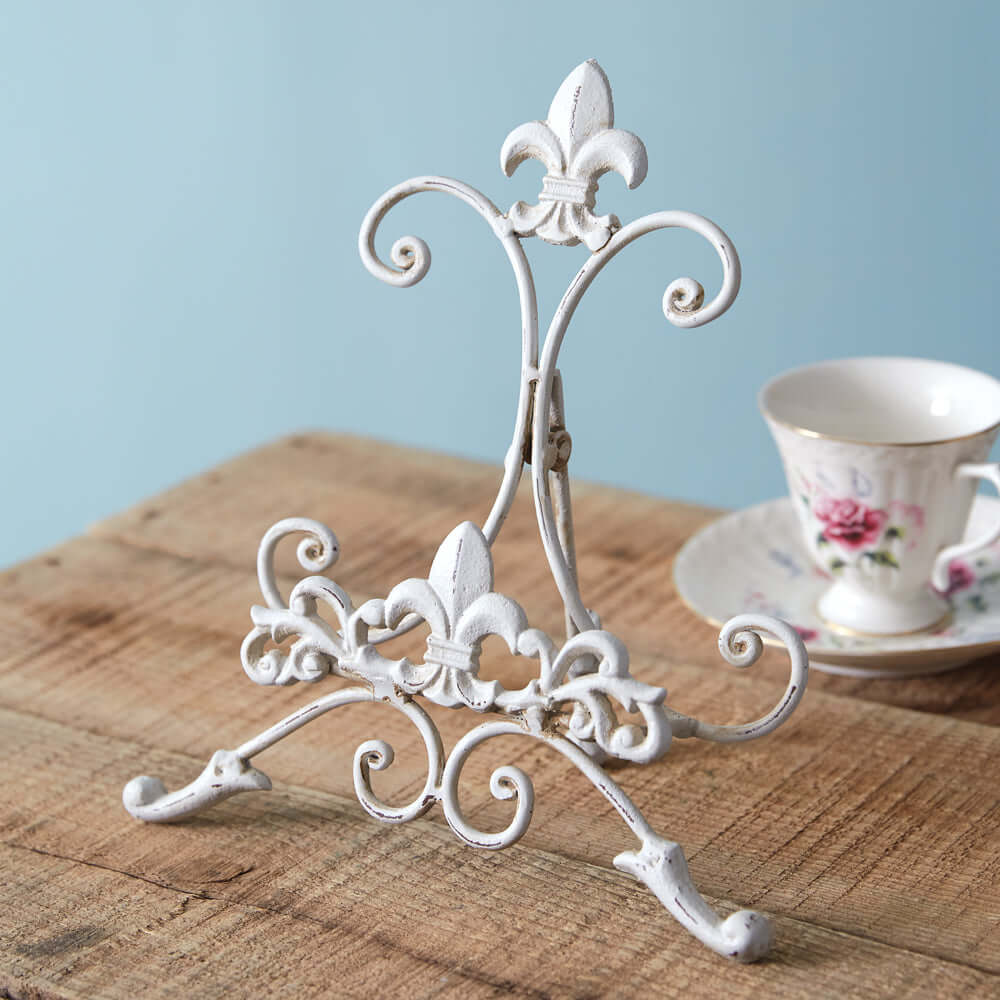 Vintage White Metal Easel Stand