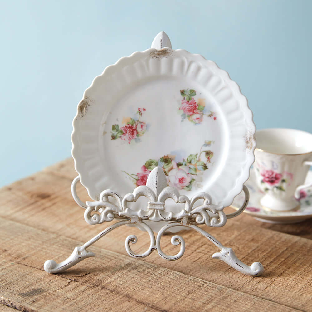 Vintage White Metal Easel Stand