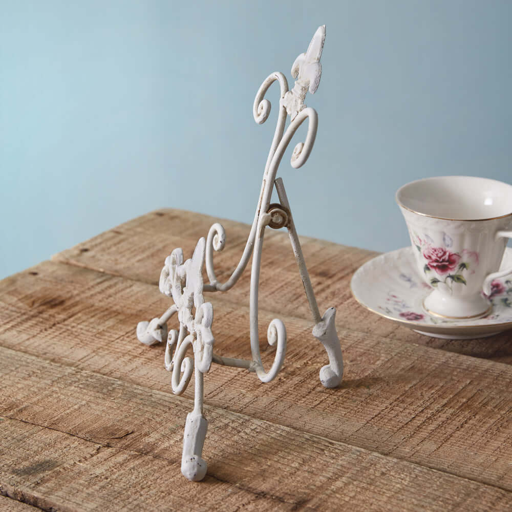 Vintage White Metal Easel Stand