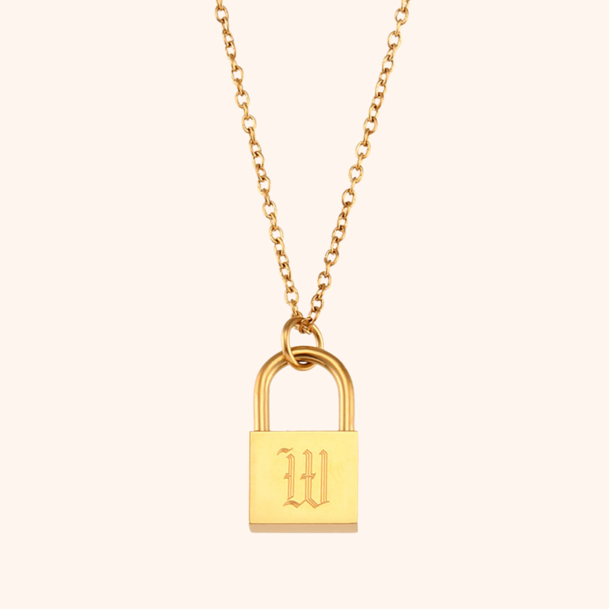 Initial Lock Necklace