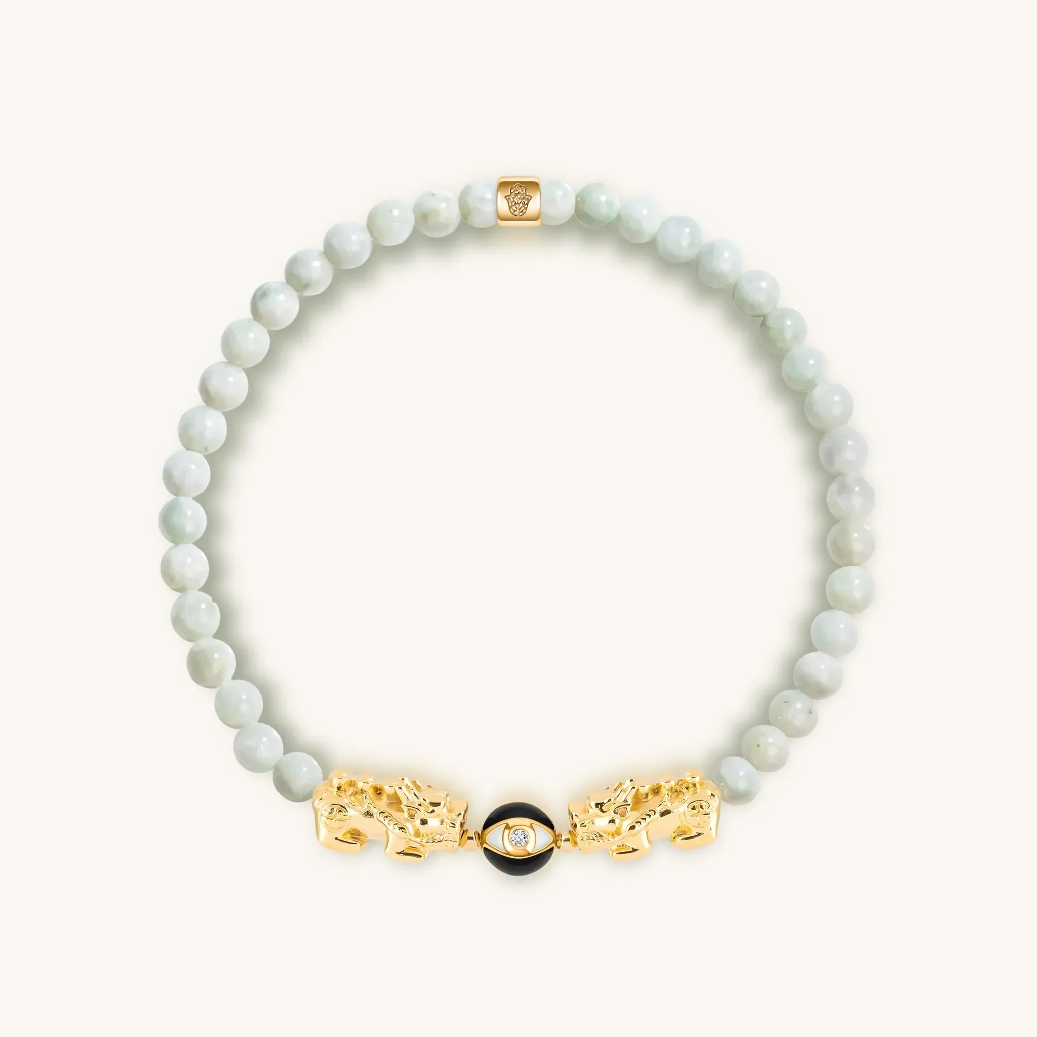 Spiritual Flame - Double Dragon Jade Evil Eye Bracelet