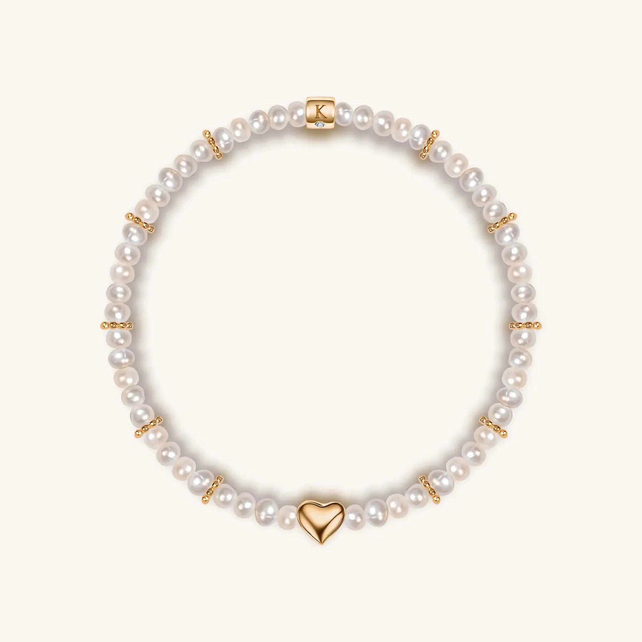 Love Generator - Triple Heart Moonstone Pink Opal Pearl Bracelet Stack