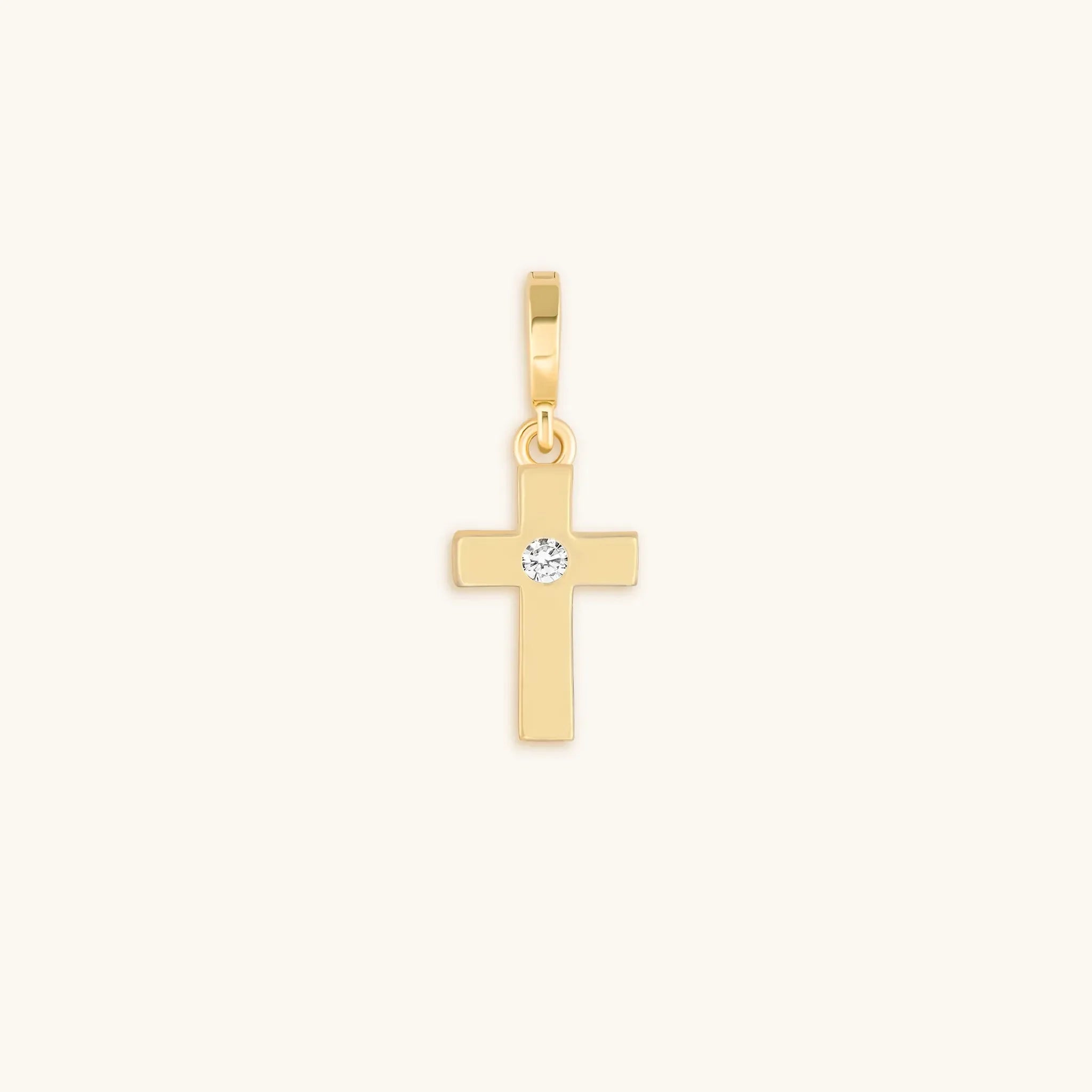 Gleaming Faith Gold Cross Charm