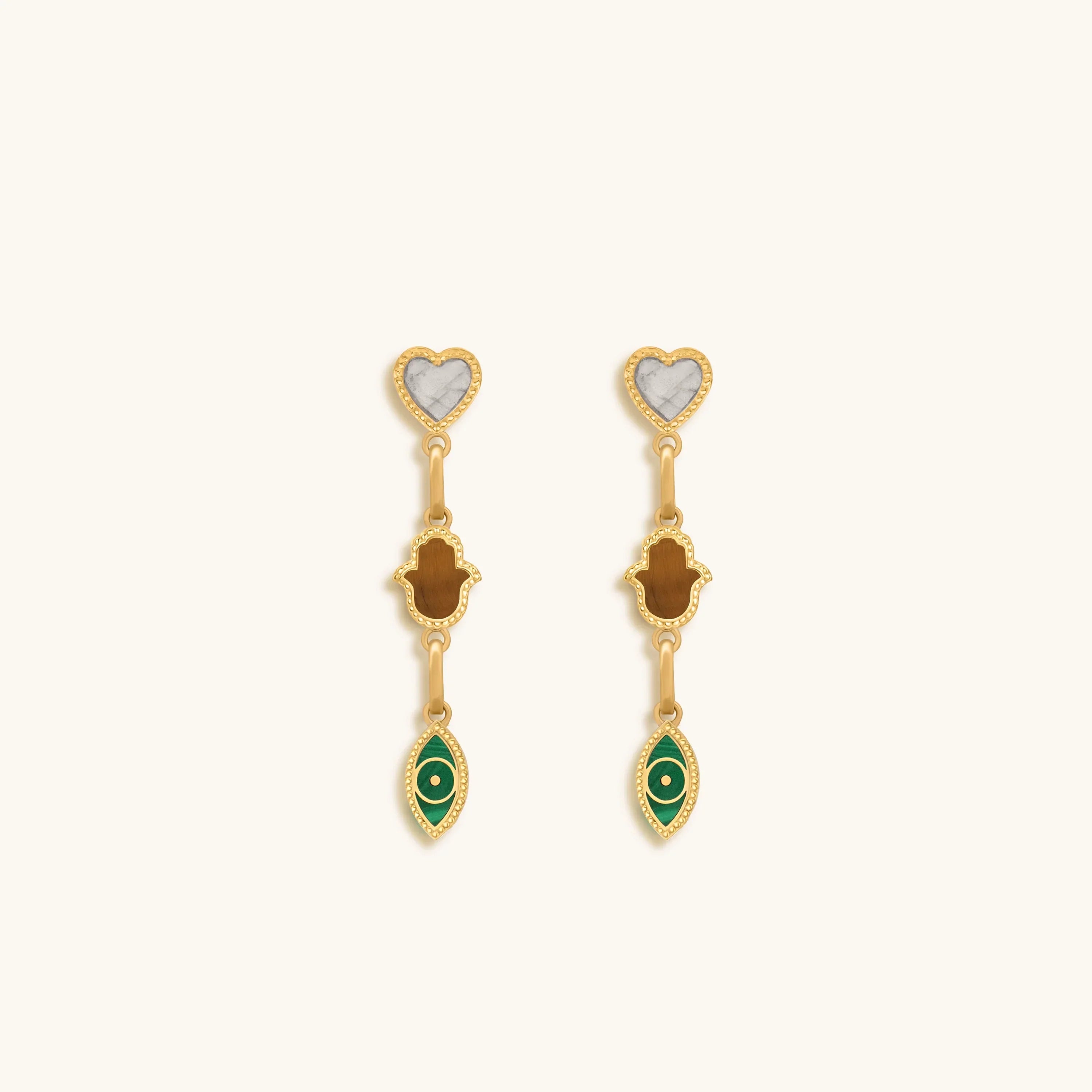Heart’s Desire Multi-Symbol & Multi-Stone Earrings