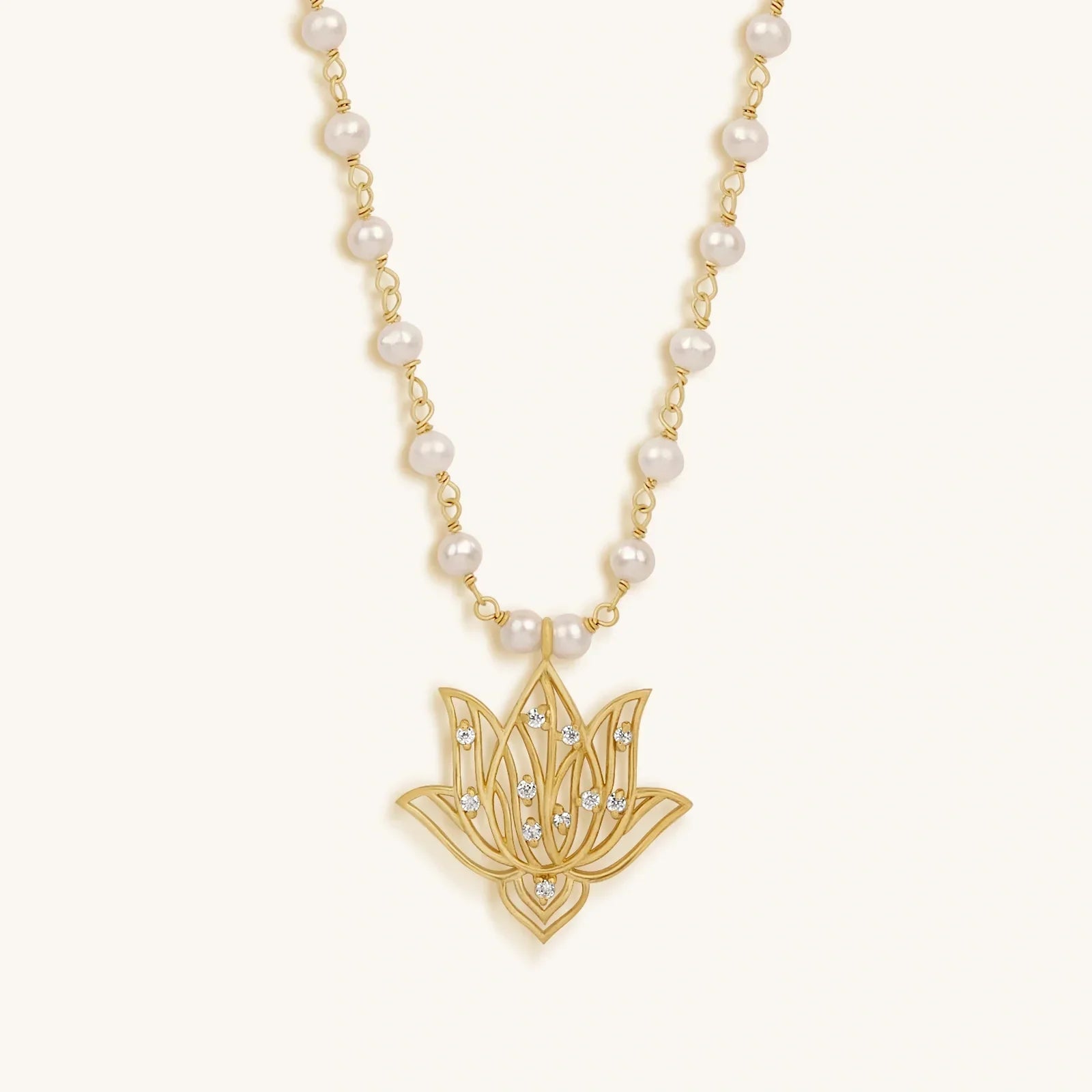 Renewed Intuition Lotus Pearl Necklace