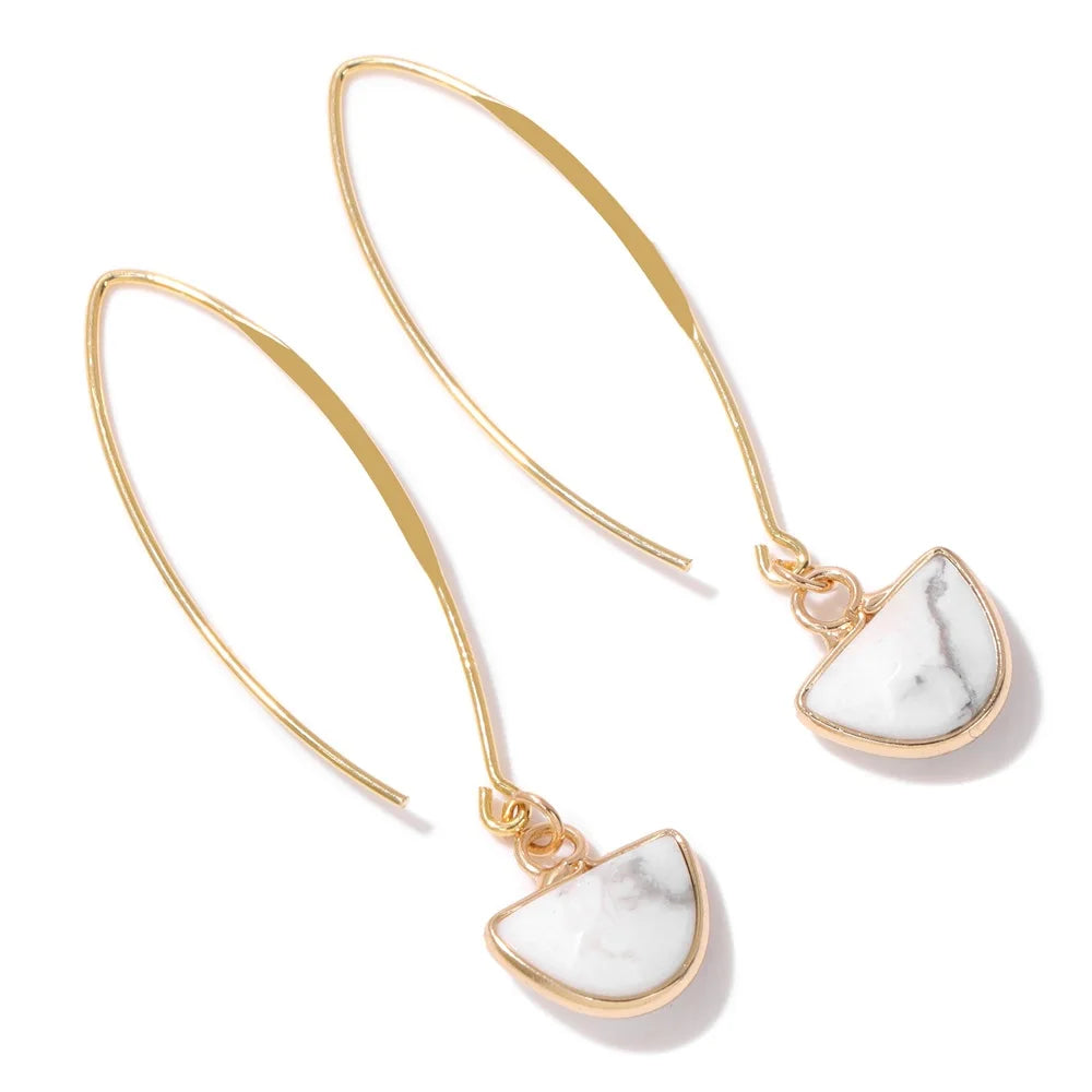 Crystal Faceted Teardrop Gold Earrings