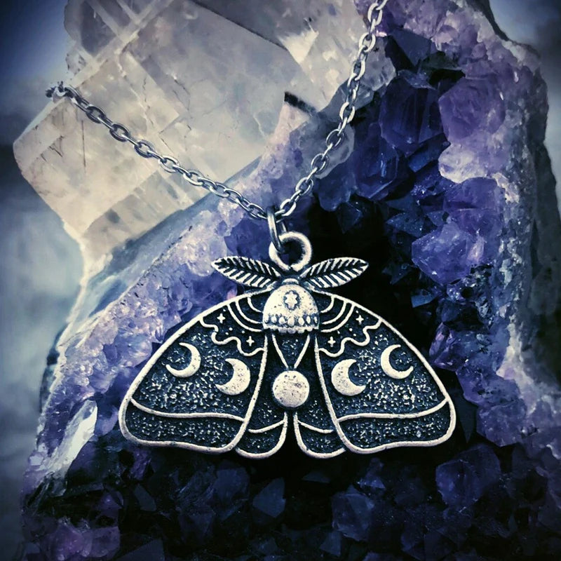 Moth Moon Phase Necklace