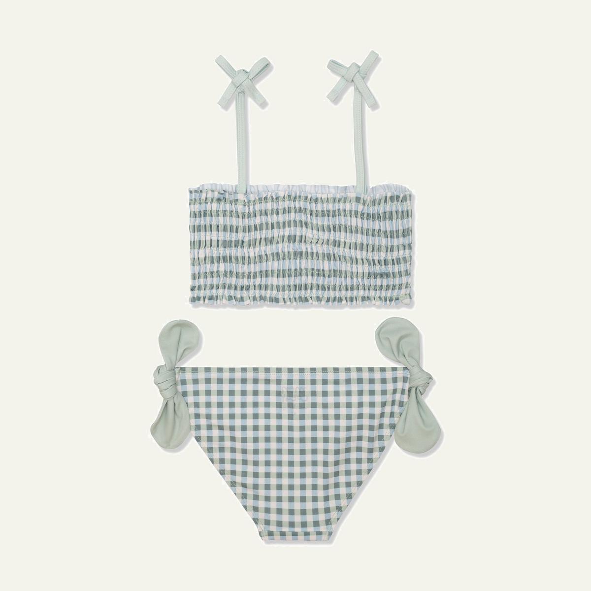 Recycled Polyester Gingham Girl Bikini - Natural/ Faded Denim