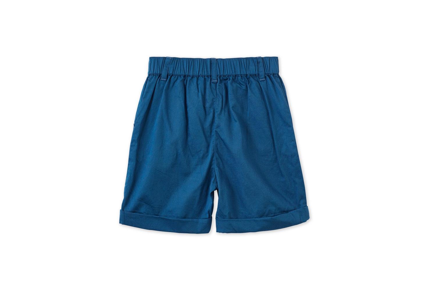 Baby Organic Cotton Woven Bermuda Shorts - Navy Blue