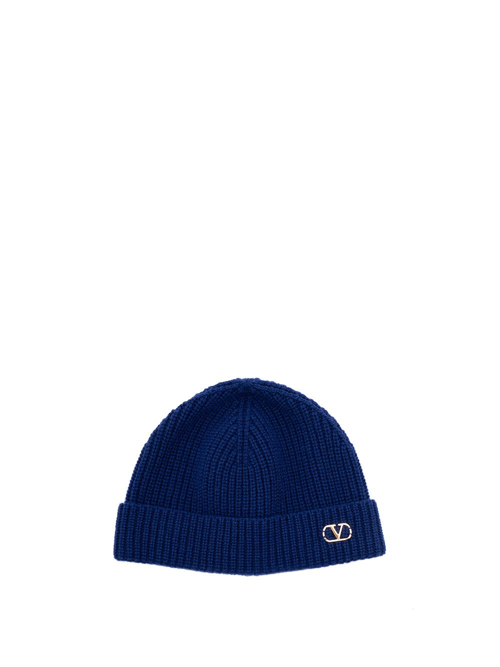 Valentino Garavani Men Metal `Vlogo` Cachemire Knitted Beanie