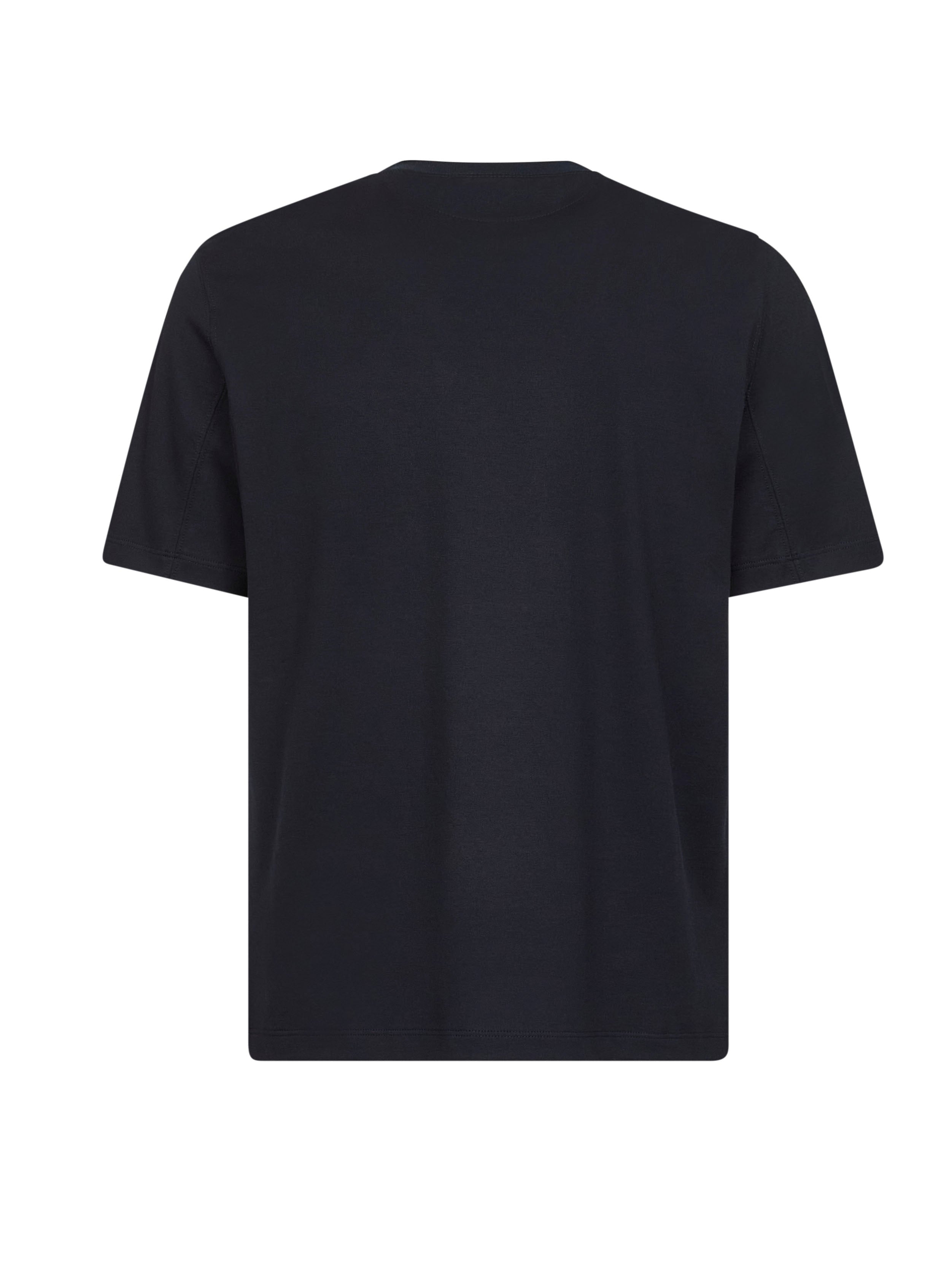 Brunello Cucinelli Men Blue Jersey Printed Crewneck T-Shirt