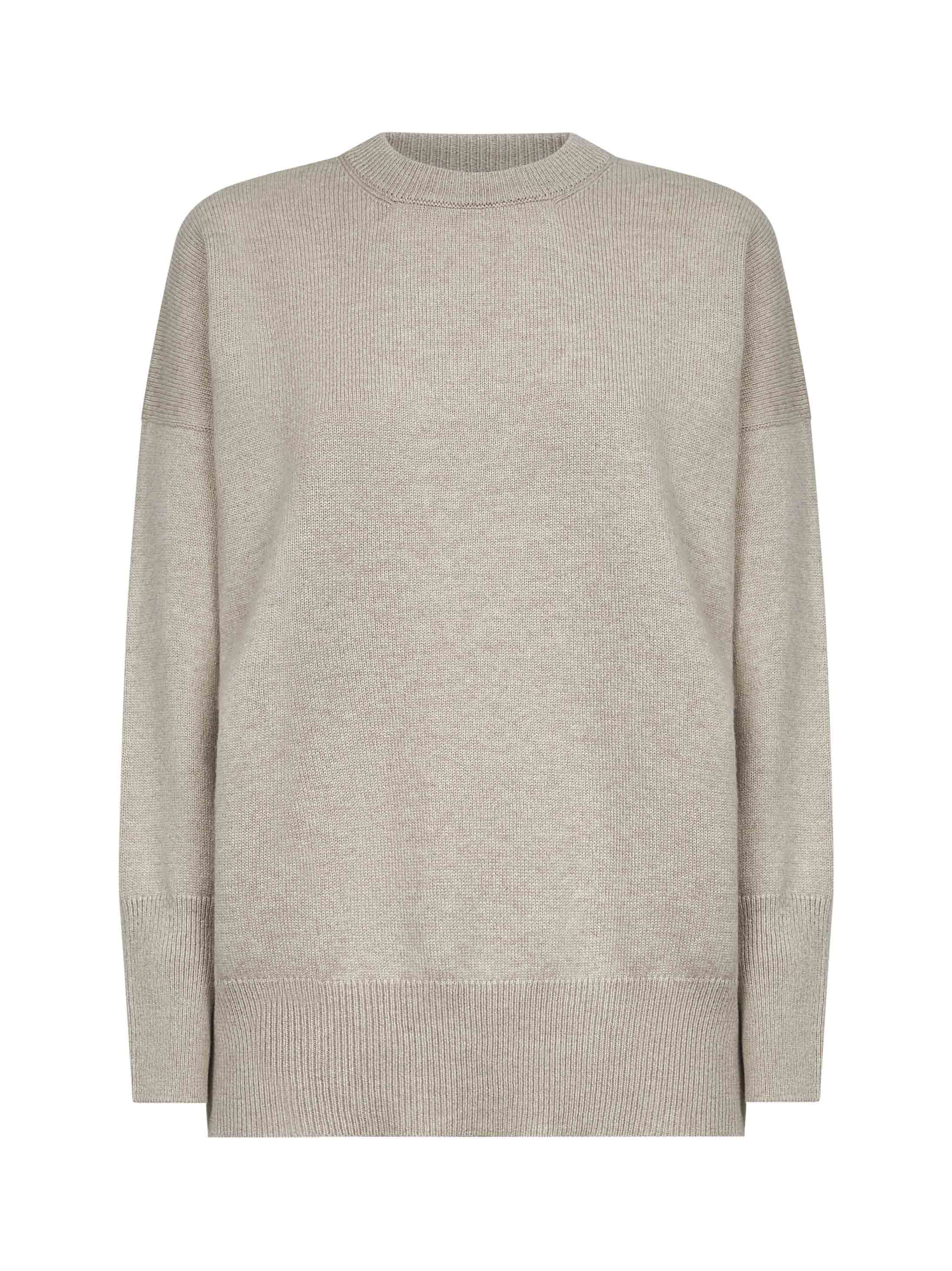 Brunello Cucinelli Women Beige Cashmere Sweater With Monili