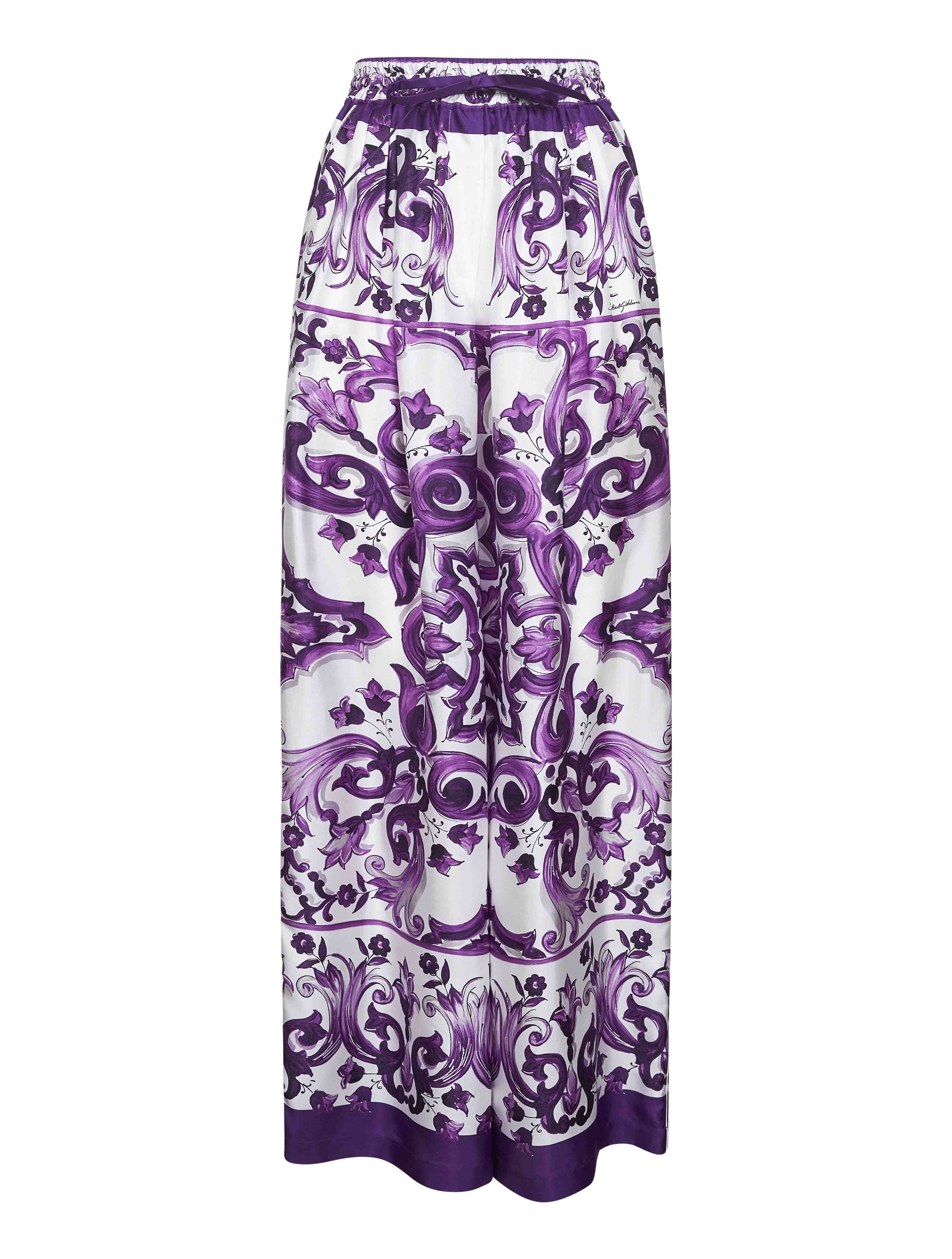 Dolce & Gabbana Women Maiolica Print Twill Trousers