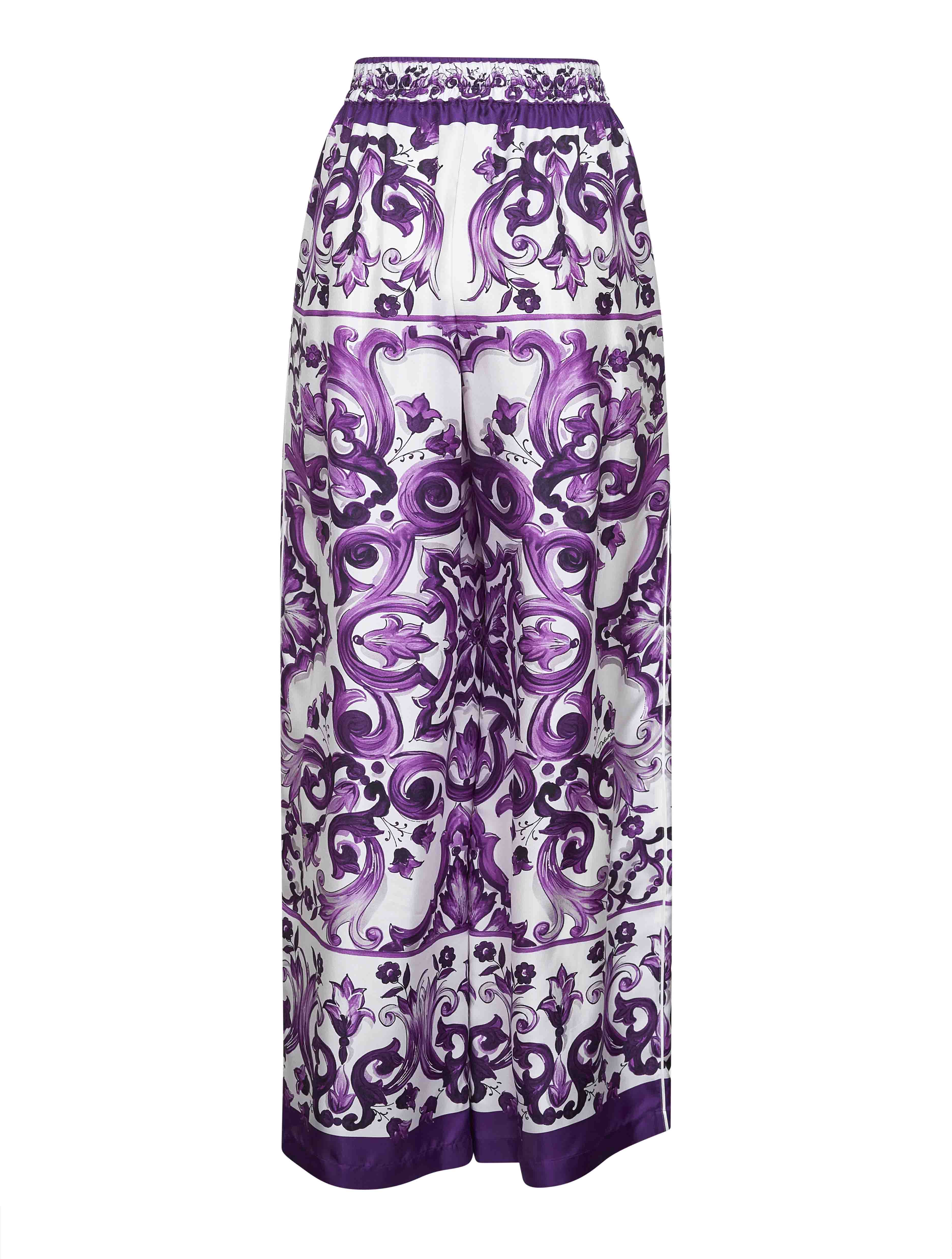 Dolce & Gabbana Women Maiolica Print Twill Trousers