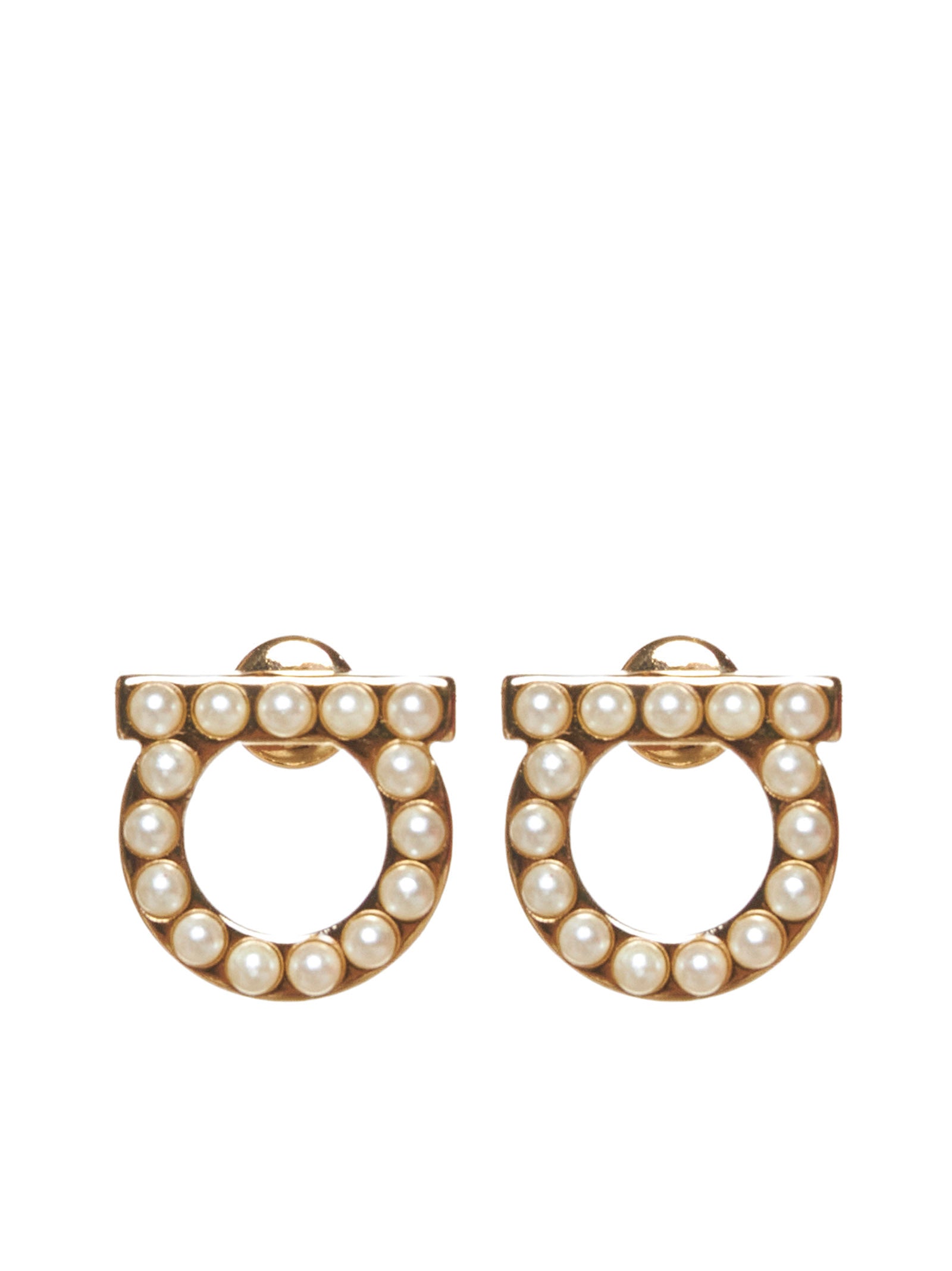 Ferragamo Women Gancini Earrings With Pearls